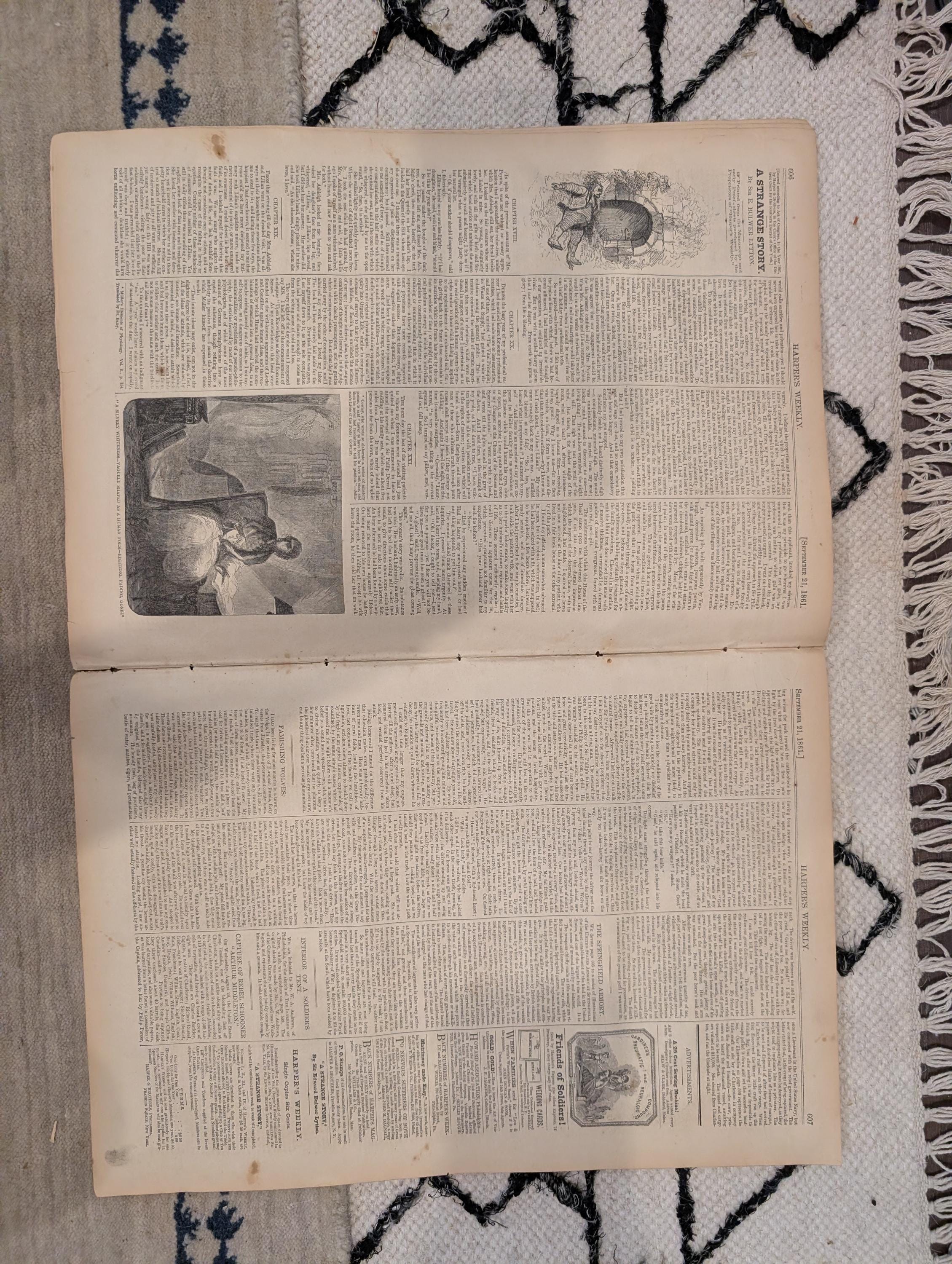1861 George McClellan Centerfold Harper's Weekly Sept 21 Springfield Armory