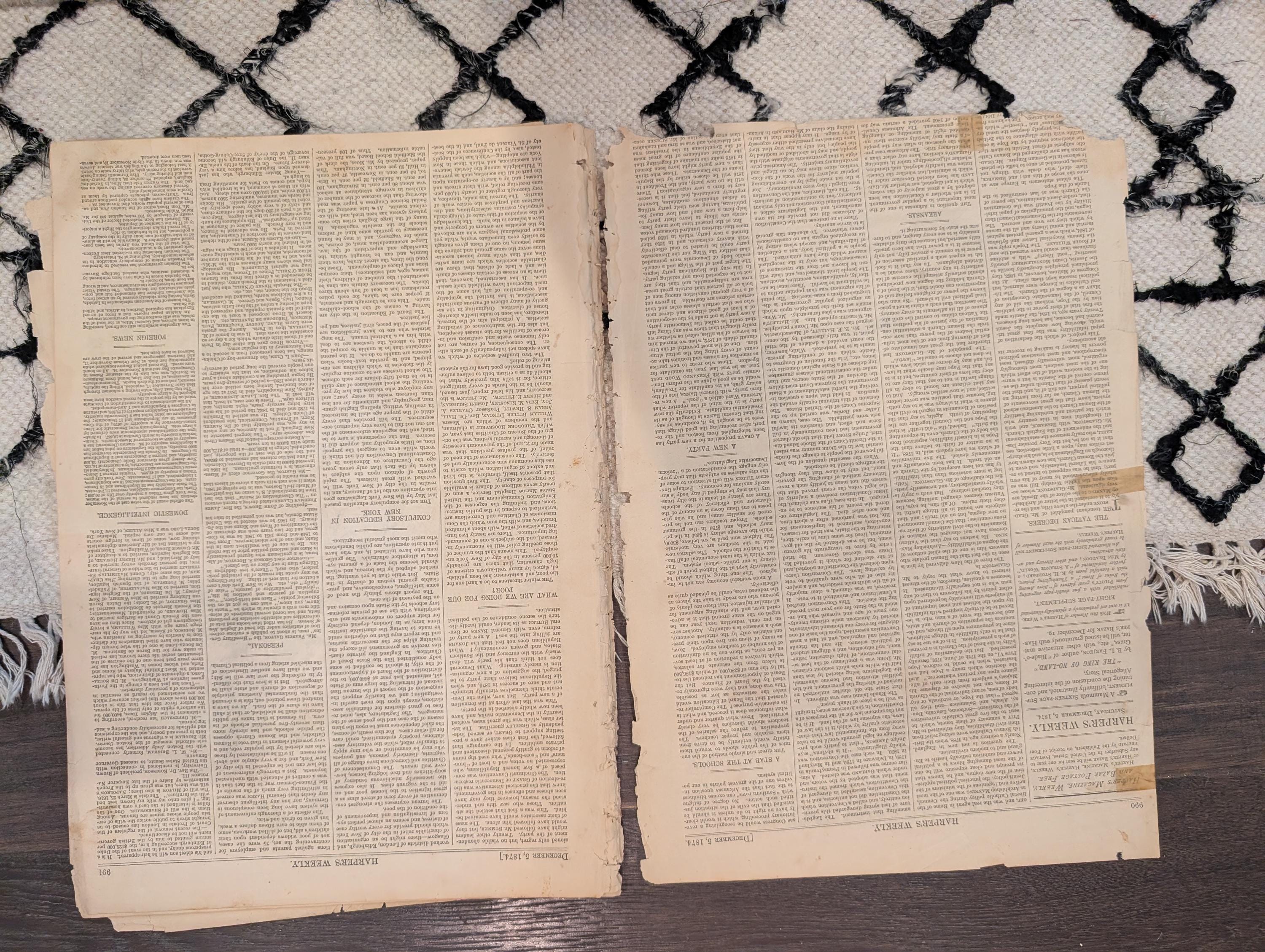 1874 Nast on Grant, Nero Centerfold, Arctic Discovery, Hogarth — Dec 5