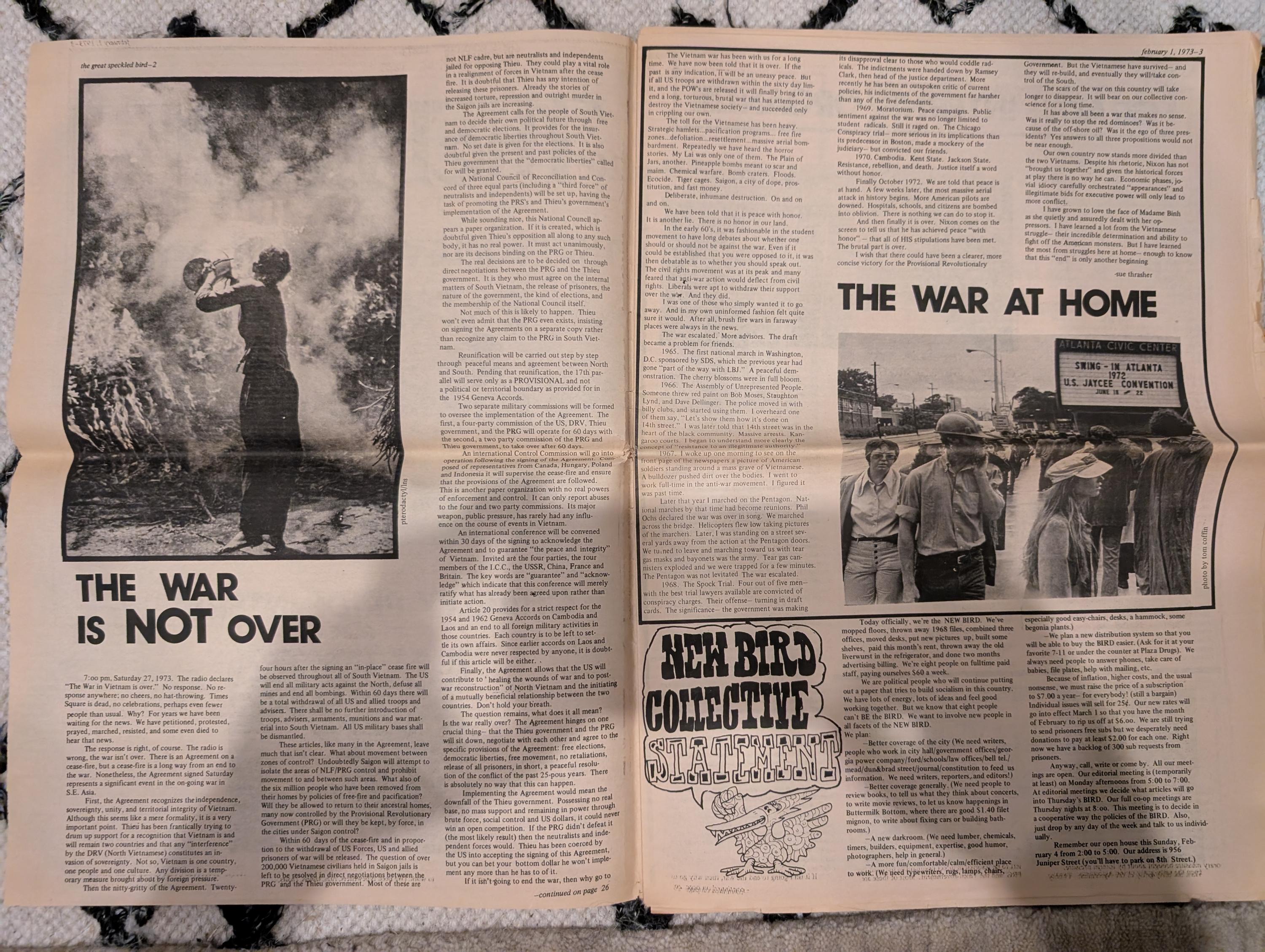 The Great Speckled Bird | February 1, 1973 | Underground Newspaper | Charley Pride Interview, Vietnam War, Abortion Rights, Bo Diddley
