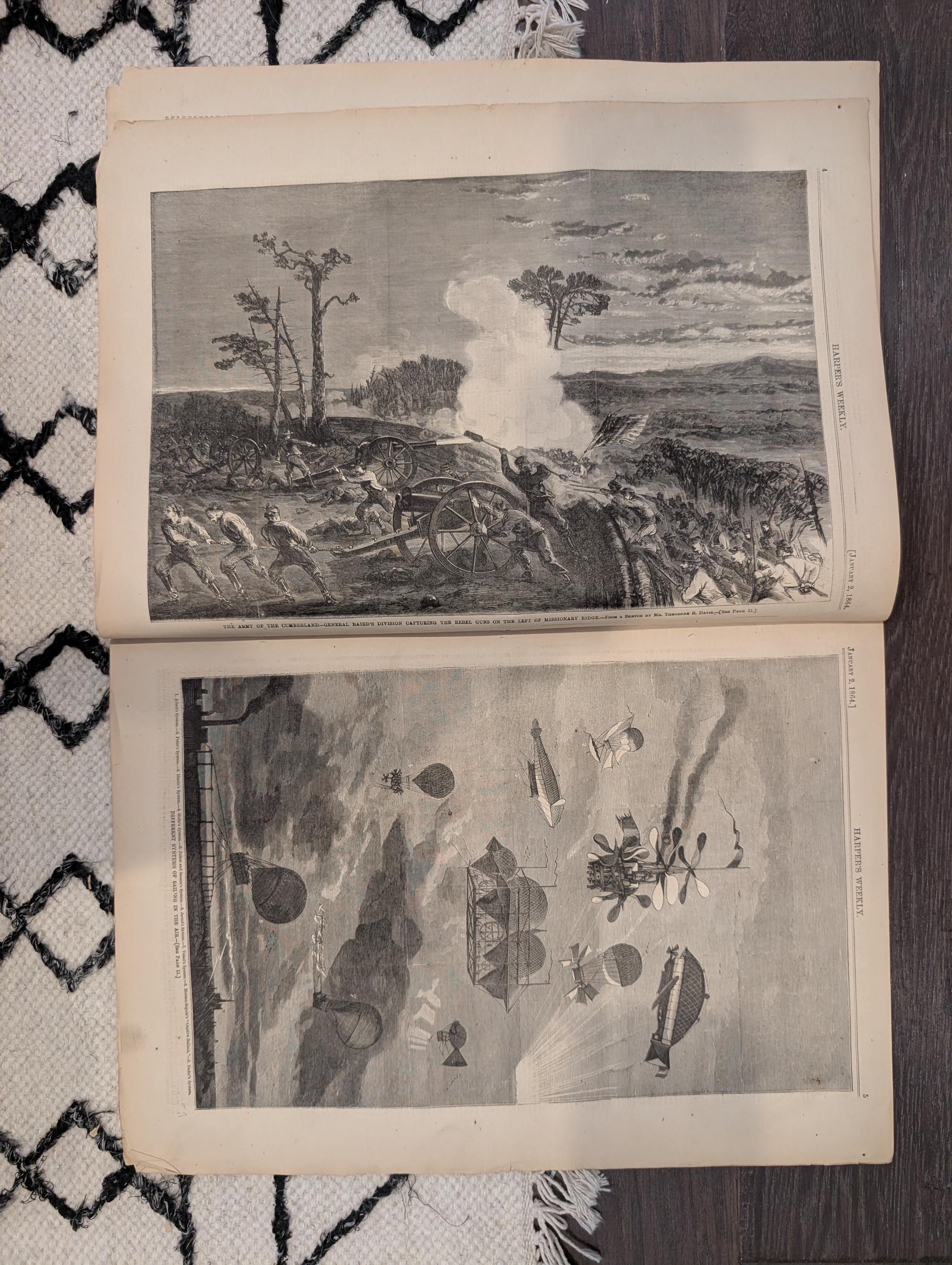 Harper's Weekly 1864 Thomas Nast New Year Jan 02 Monitor Weehawken
