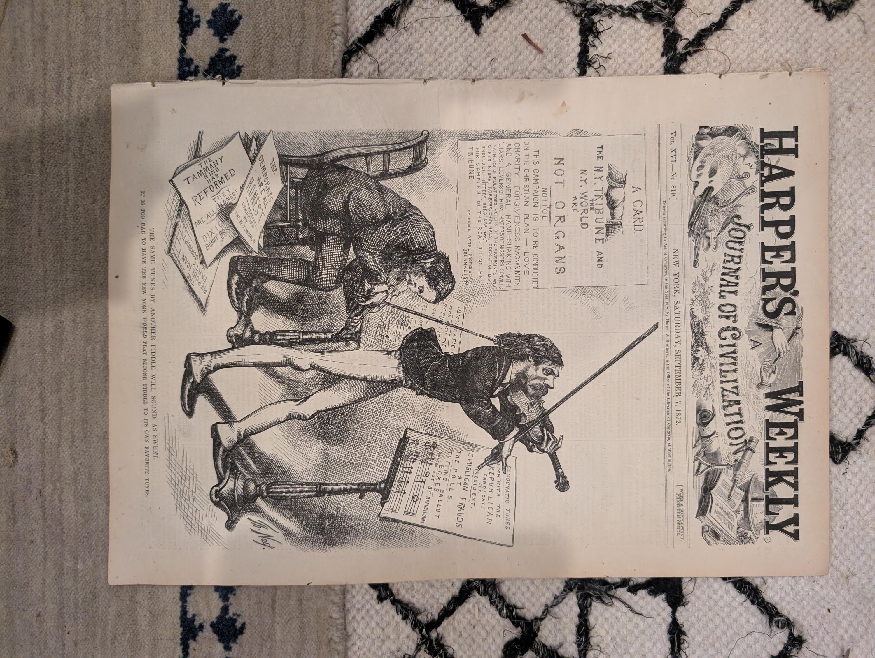 1872 Nast Democrats Republicans Harper's Weekly Sept 07 Reconstruction