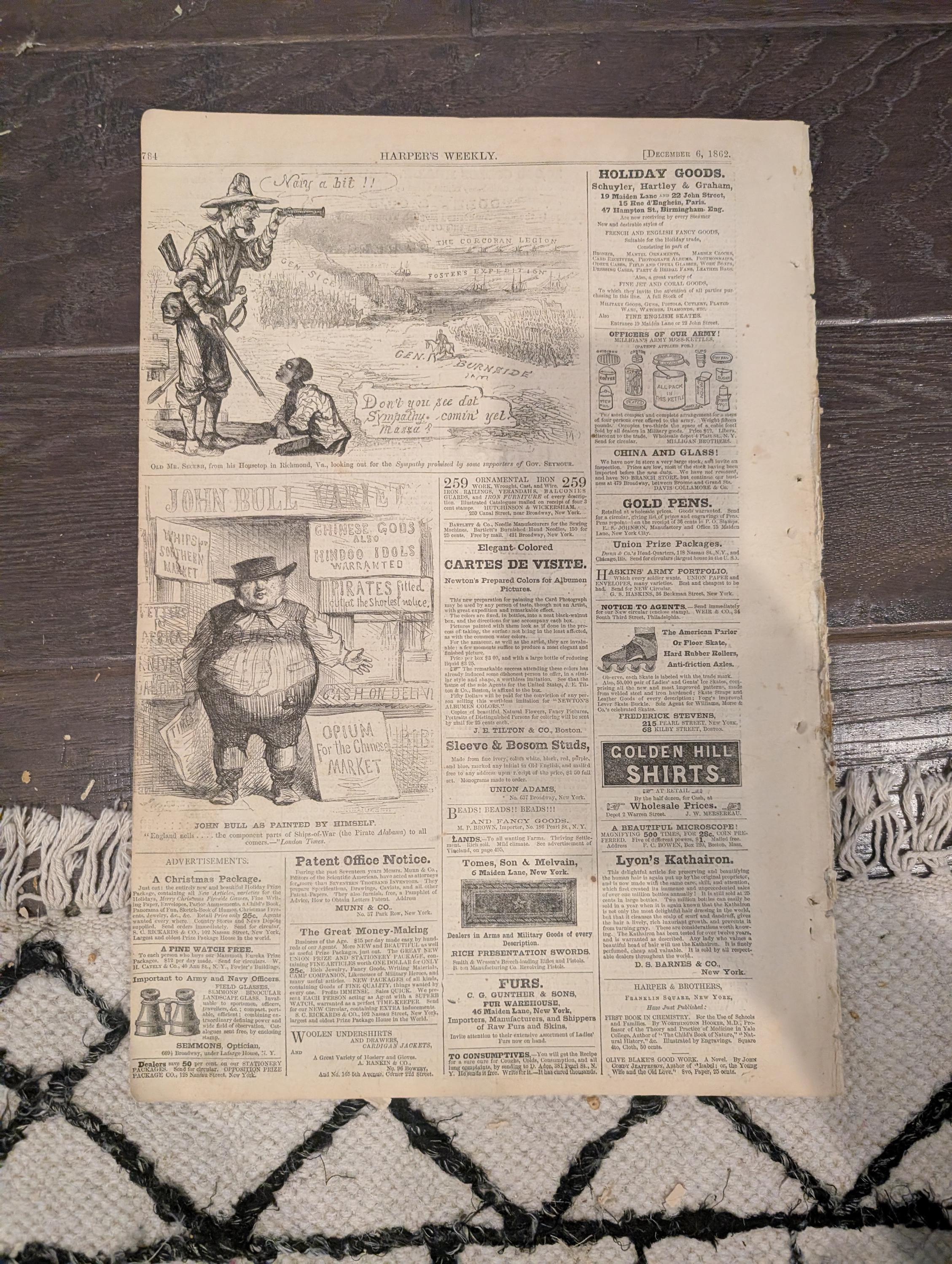Harper’s Weekly – December 6, 1862 – Fredericksburg Views • Passaic Ironclad • Gen. Nathaniel P. Banks
