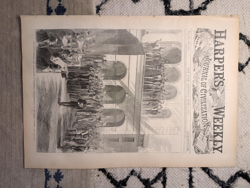 1867 Jefferson Davis Trial — Bail Hearing Richmond, Rebel Demonstration — Jun 1