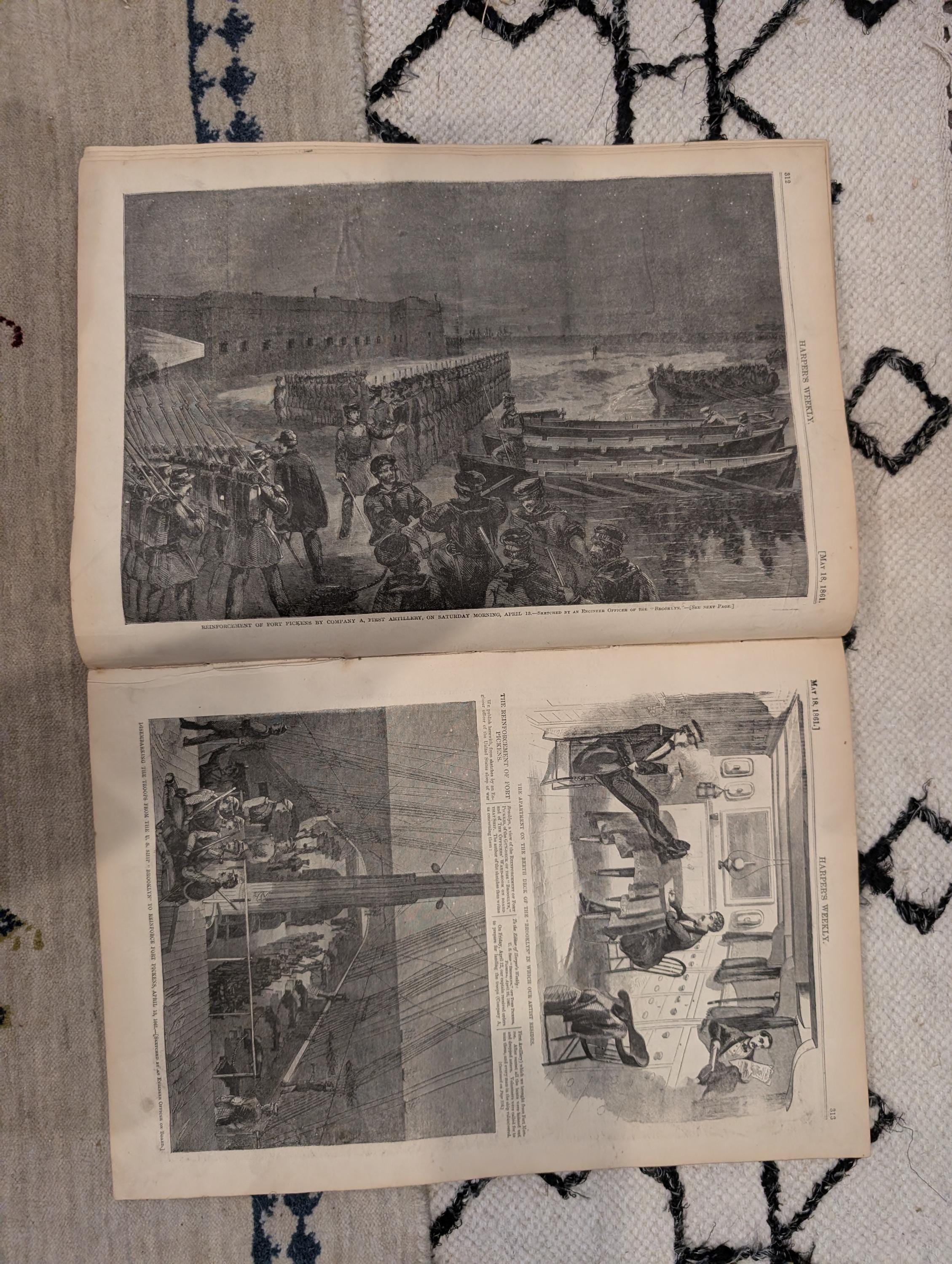 1861 Fire Zouaves Harper's Weekly May 18 Lady Davis Fort Pickens Dickens