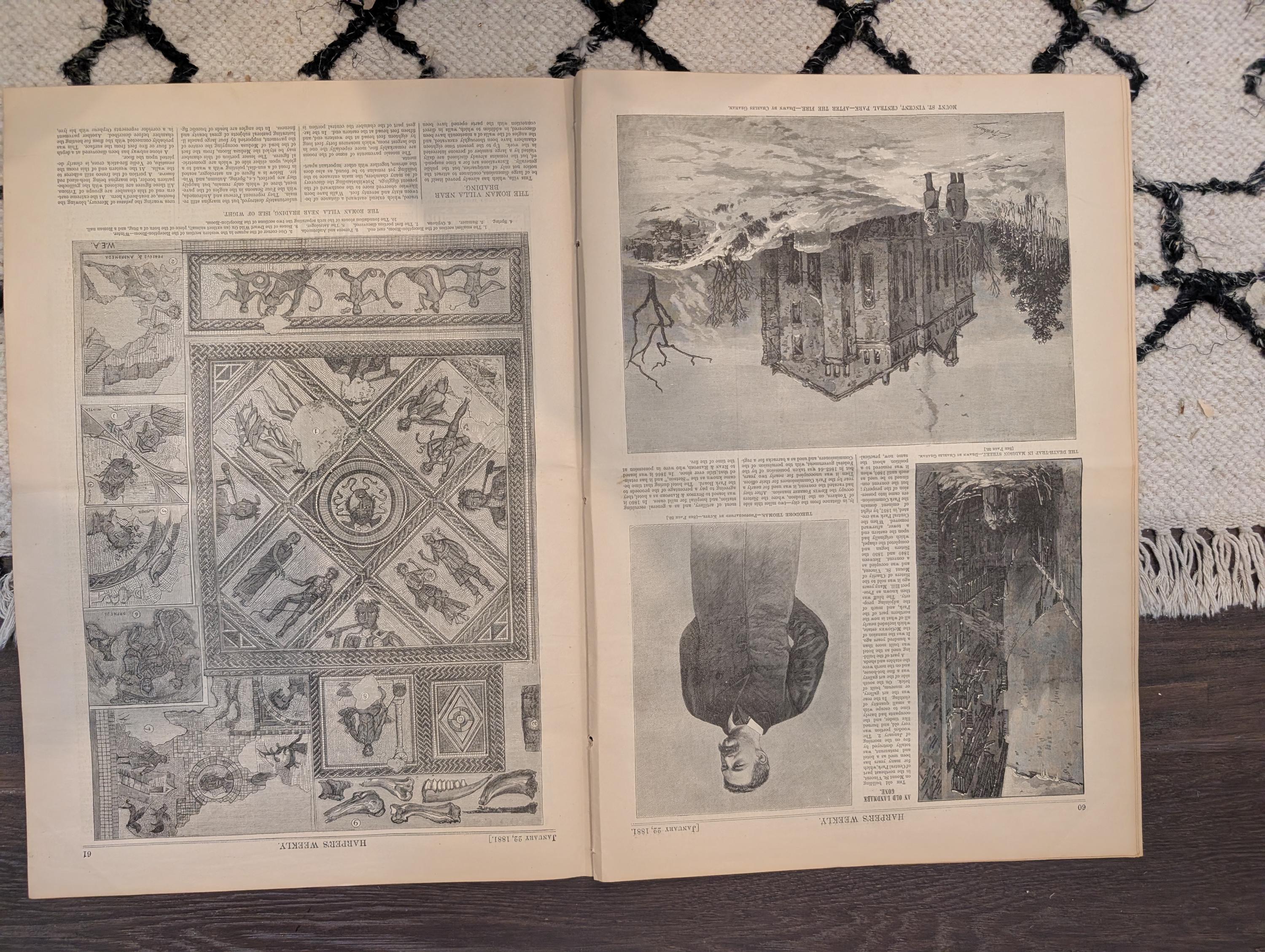 1881 Native Americans Pow-Wow White House, Chester Cathedral, Central Park Fire — Jan 22