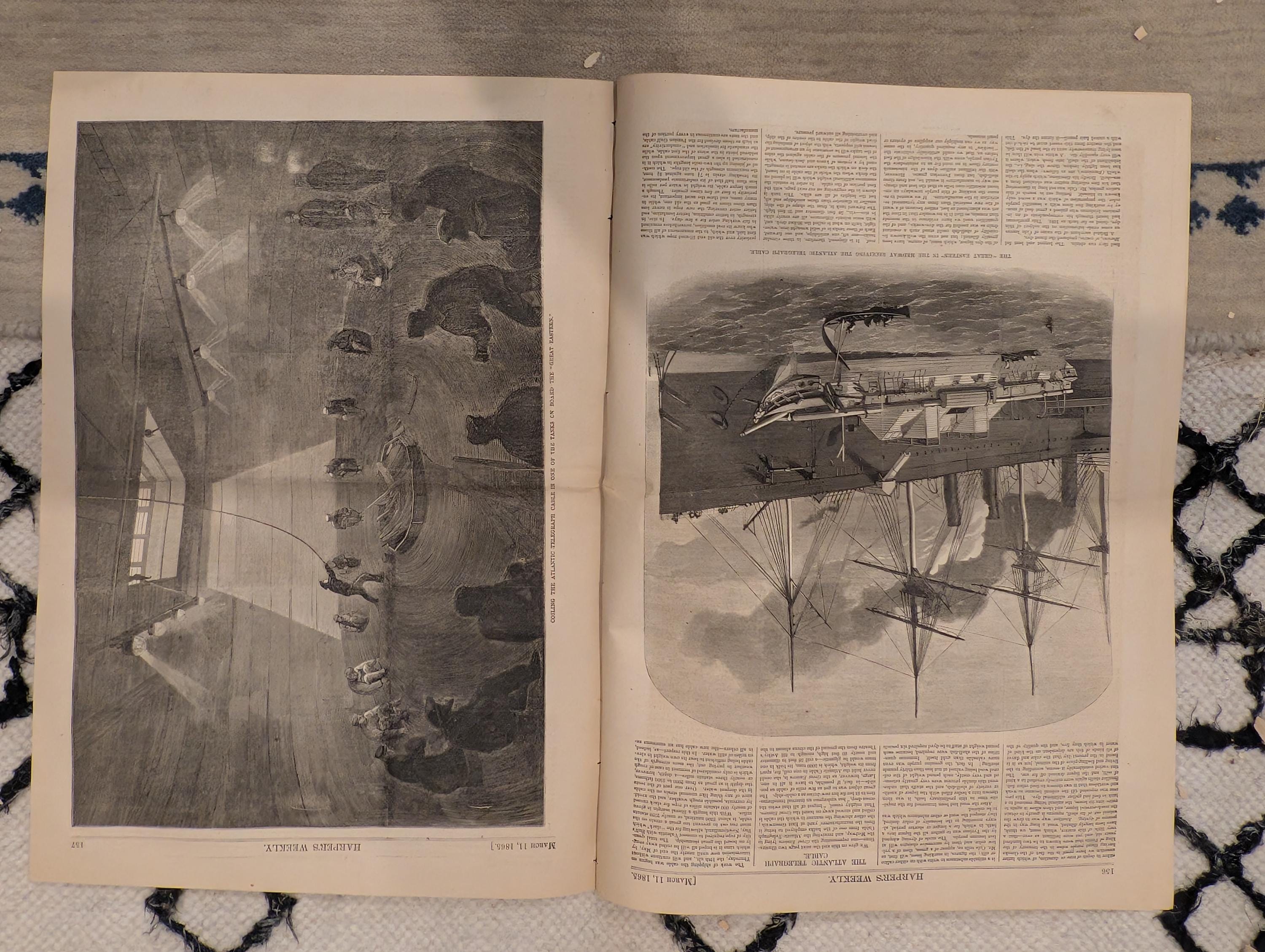 1865 Harper's Ferry Petersburg Harper's Weekly March 11 Atlantic Cable