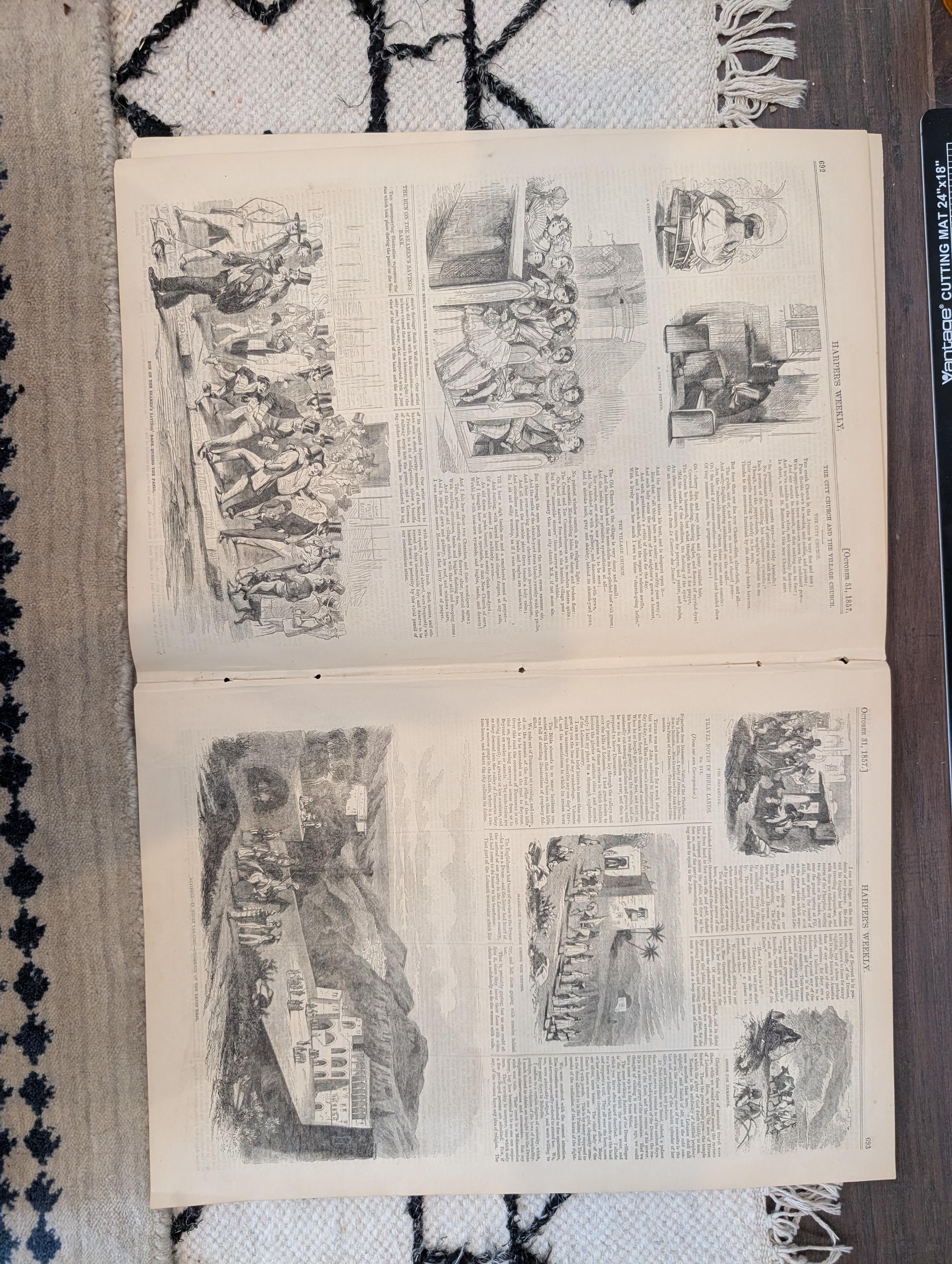 1857 Charles Dickens Harper's Weekly October 31 Panic of 1857 Wall Street
