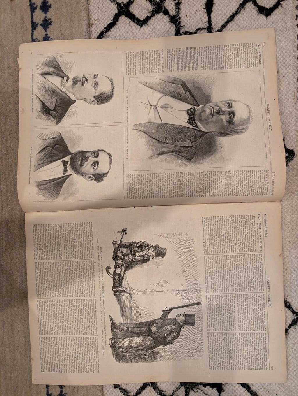 1872 Nast Ship of State Harper's Weekly Nov 09 Election Centerfold