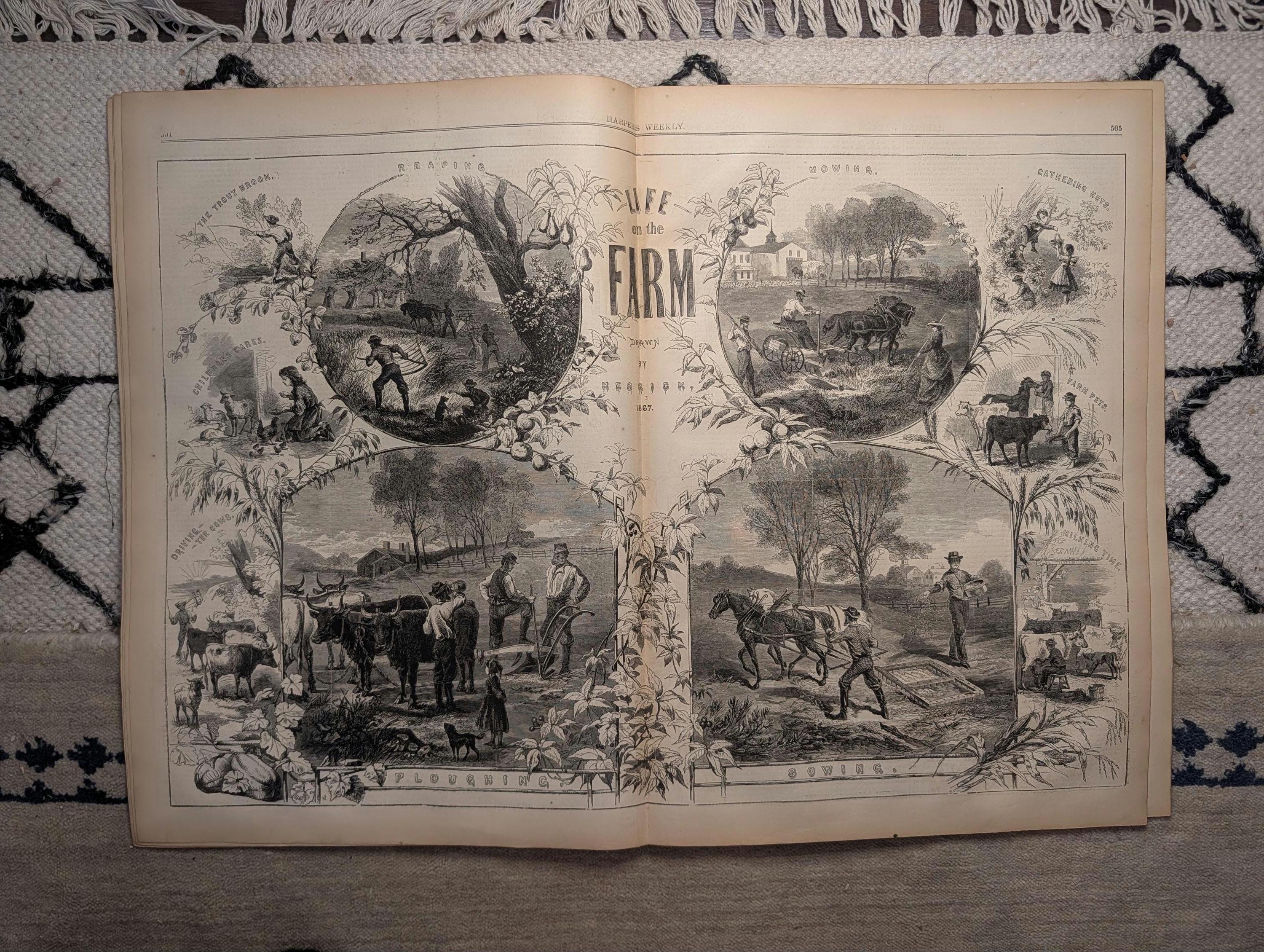 1867 Queretaro Mexico, Farm Life Centerfold, Vera Cruz, Sing-Sing — Aug 10
