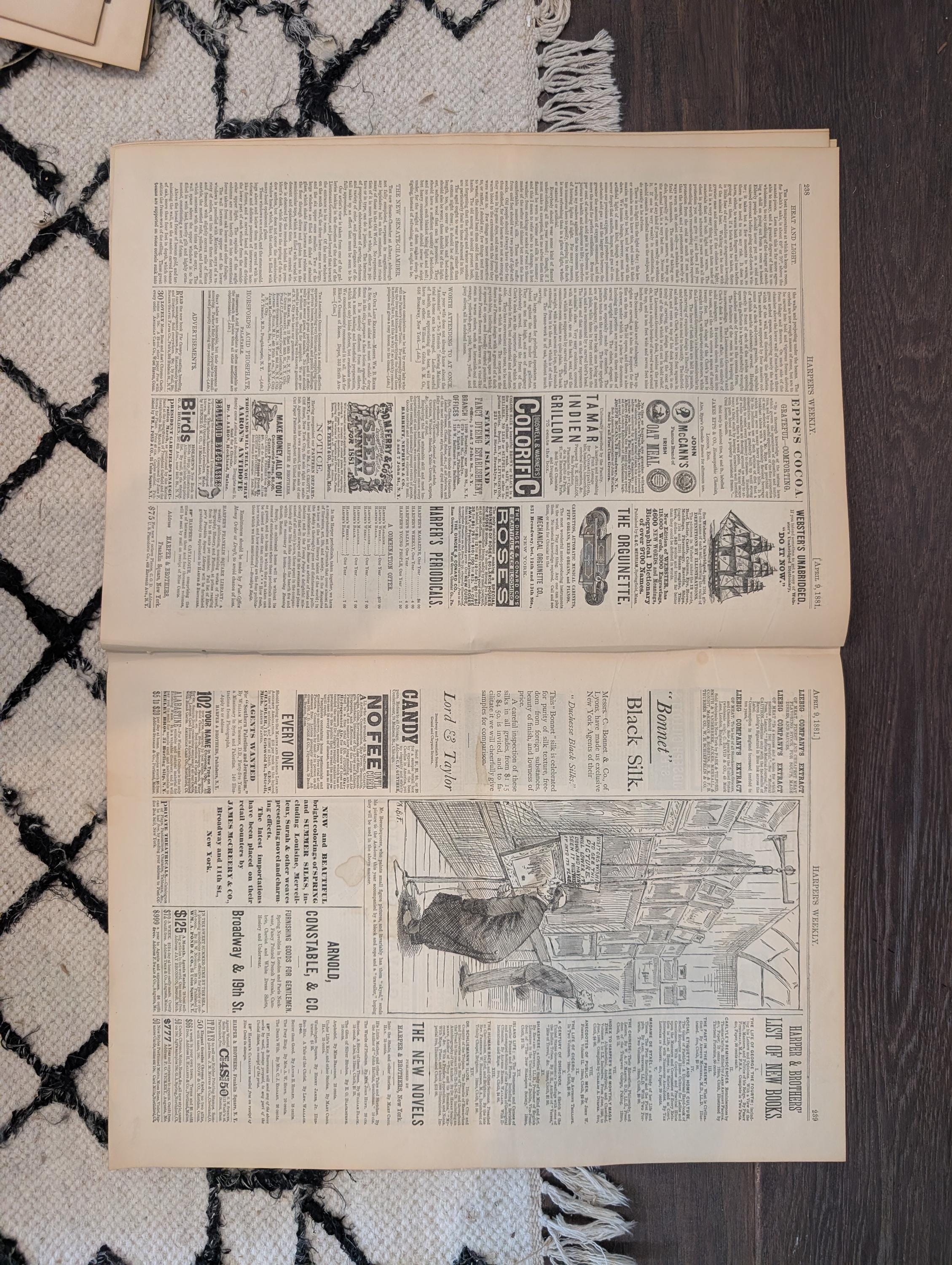 1881 Nast "What We Must Do," NYC Mounted Police, Albany Capitol, Paris vs NY — Apr 9