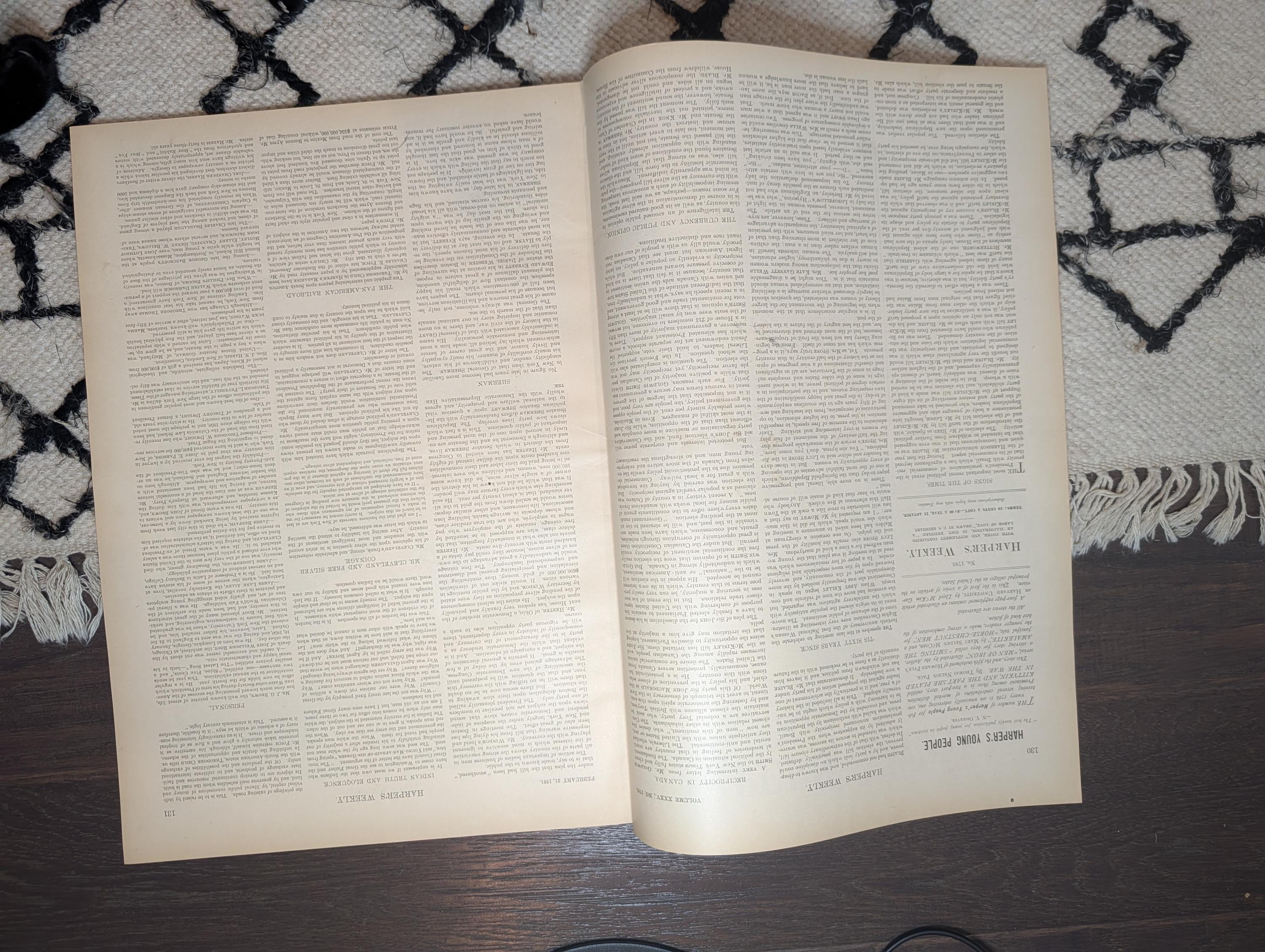 1891 Gen. Sherman Dies — "Marching Through Georgia" Centerfold, Rutgers — Feb 21