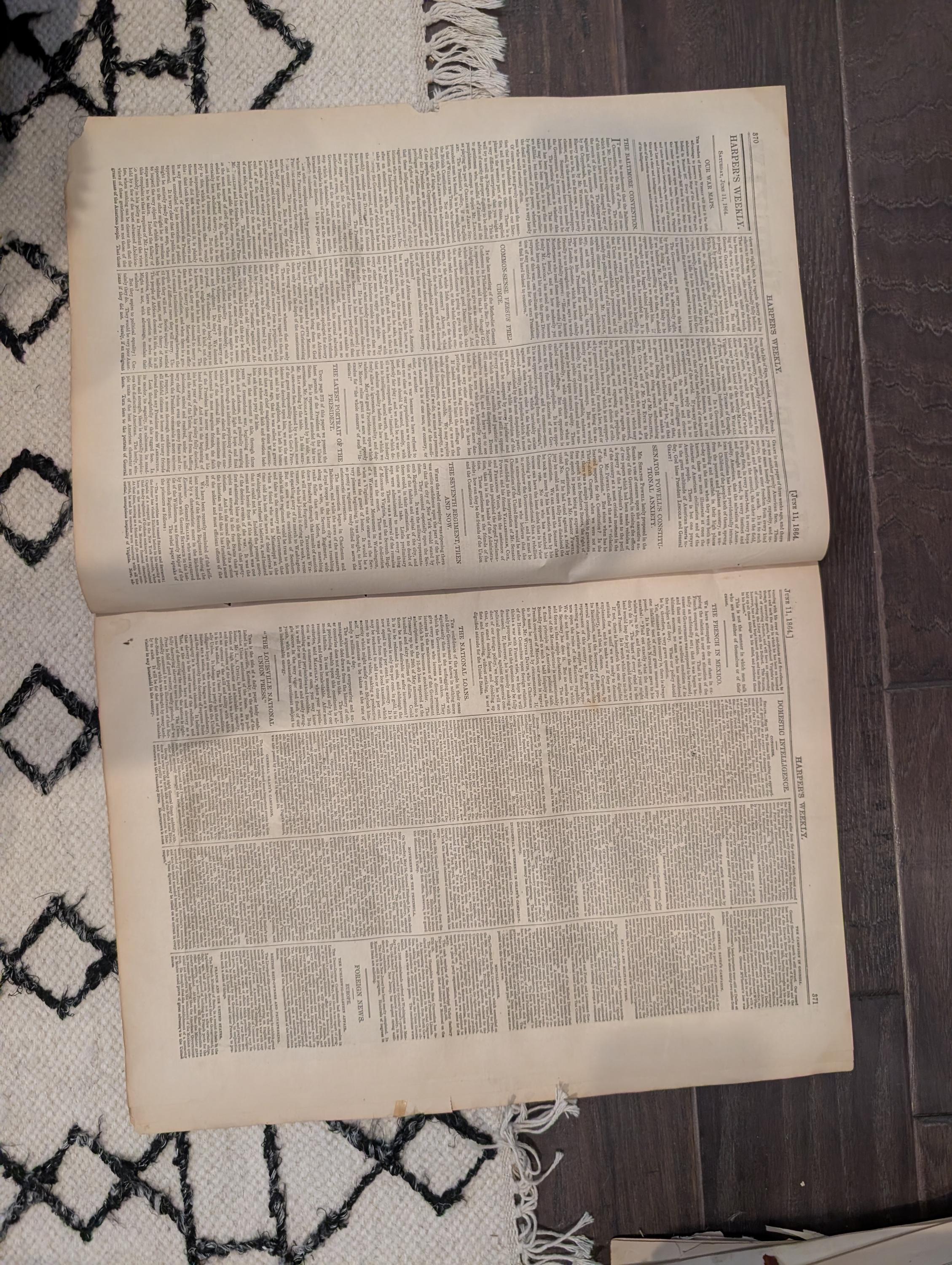 1864 Lincoln and Secretaries Harper's Weekly June 11 Spotsylvania Salient