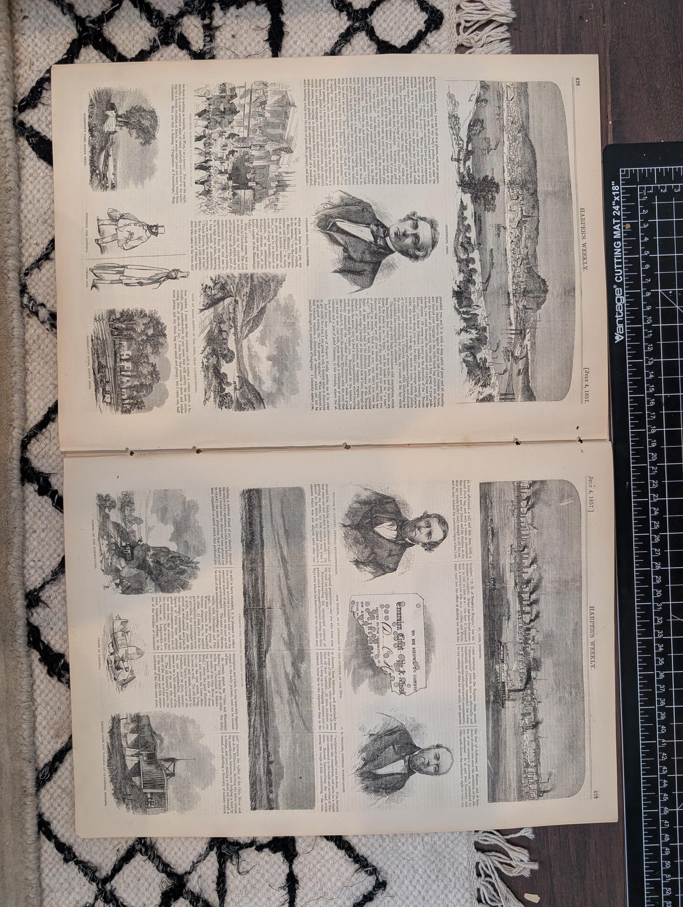 1857 Cincinnati and St. Louis Harper's Weekly July 04 Henry Clay Kentucky
