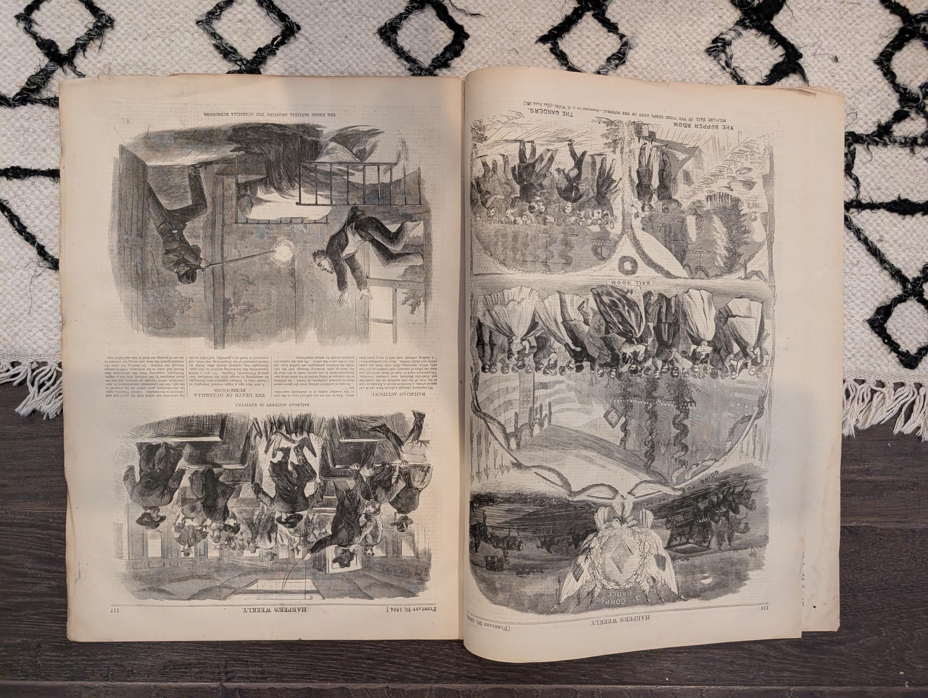 Harper's Weekly 1864 St. Valentine's Day Feb 20 Grant Mobile Ram