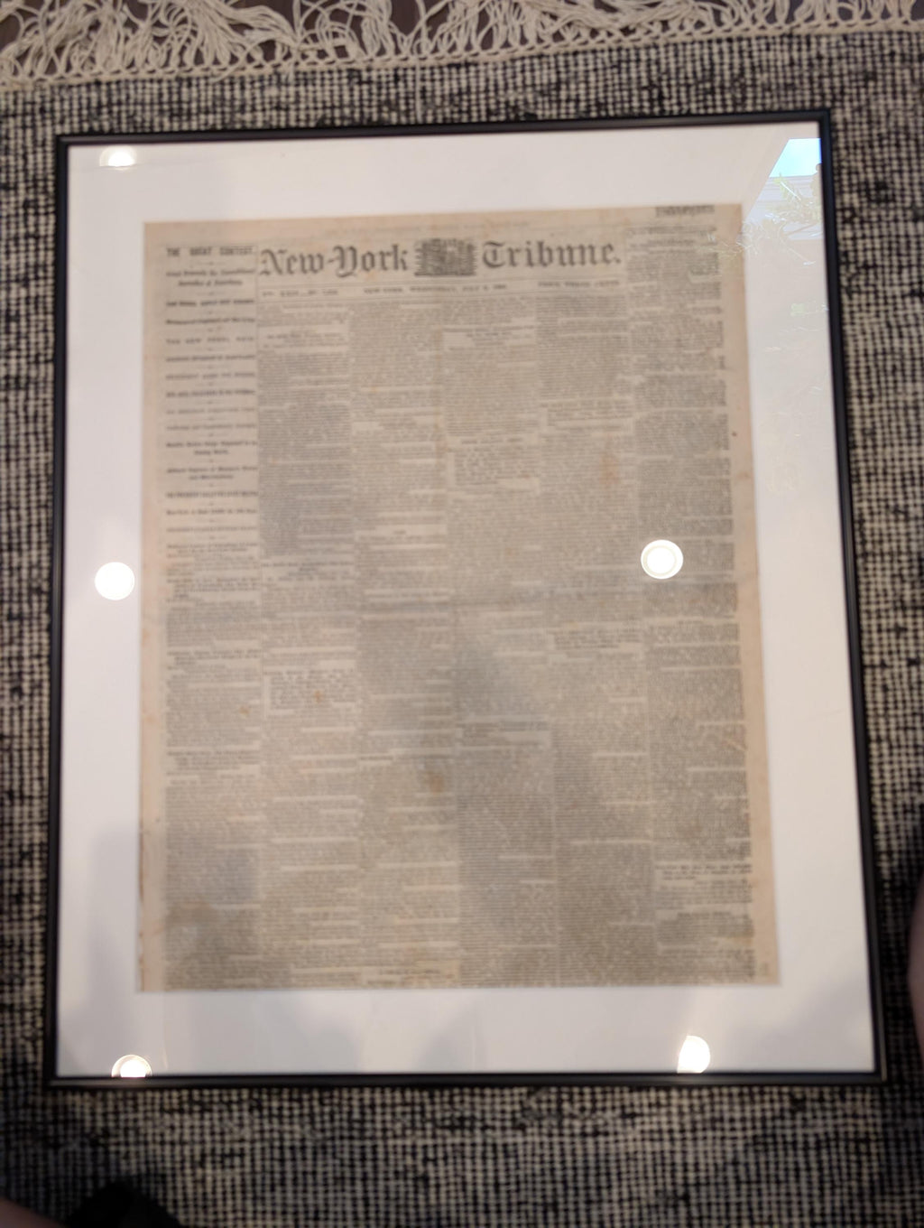 Framed 1864 New-York Tribune Civil War Newspaper — Siege of Petersburg, Lincoln’s 500,000 Troop Call — Original Issue
