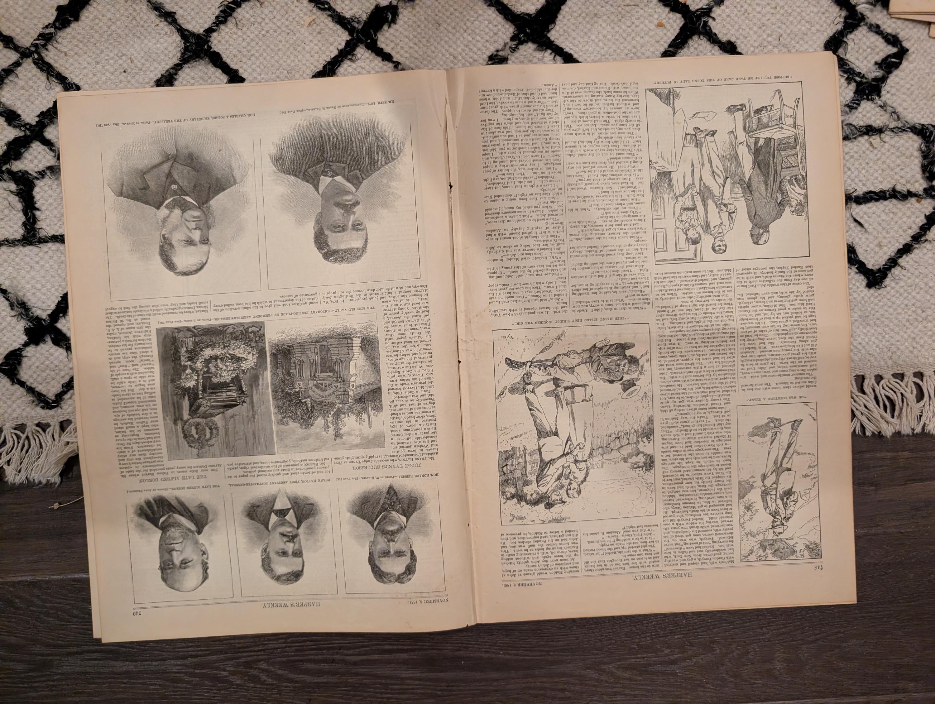 1881 AB Frost Football Centerfold, Lincoln Monument, NYC Street Blockade — Nov 5