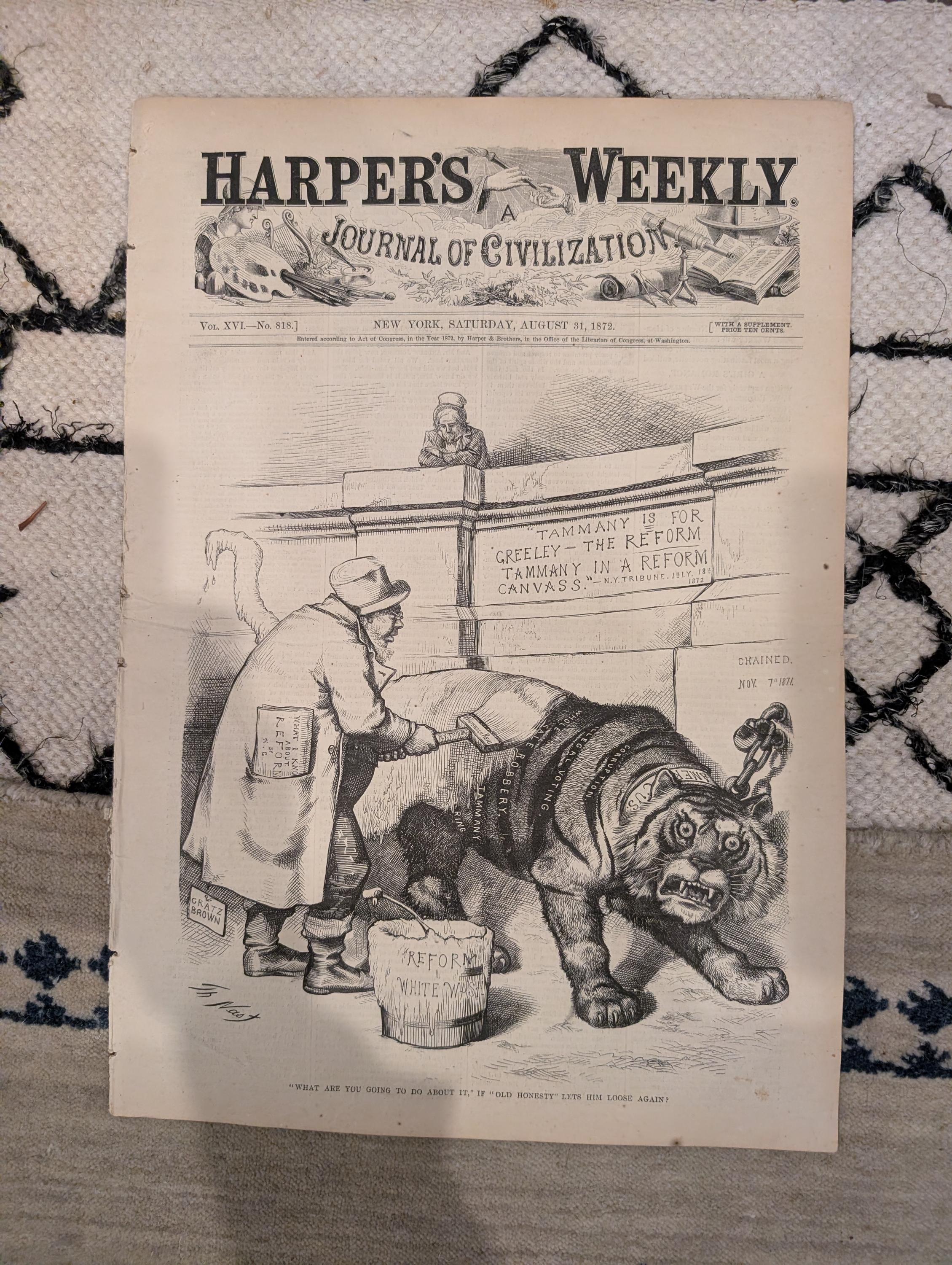 1872 Stanley Livingstone Harper's Weekly August 31 Nast