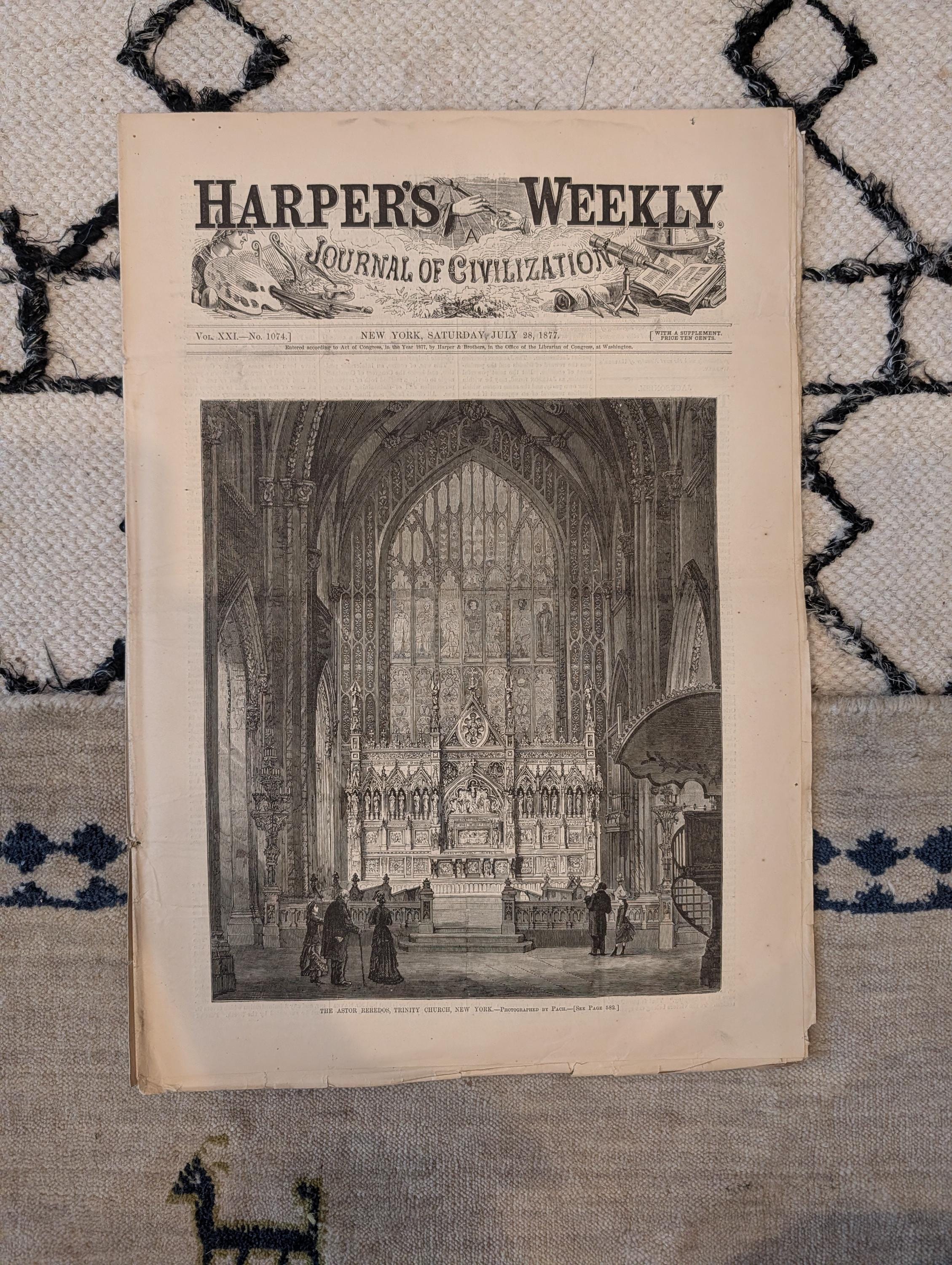 1877 Trinity Church Astor Reredos, Widdin Danube, Athletics — Jul 28