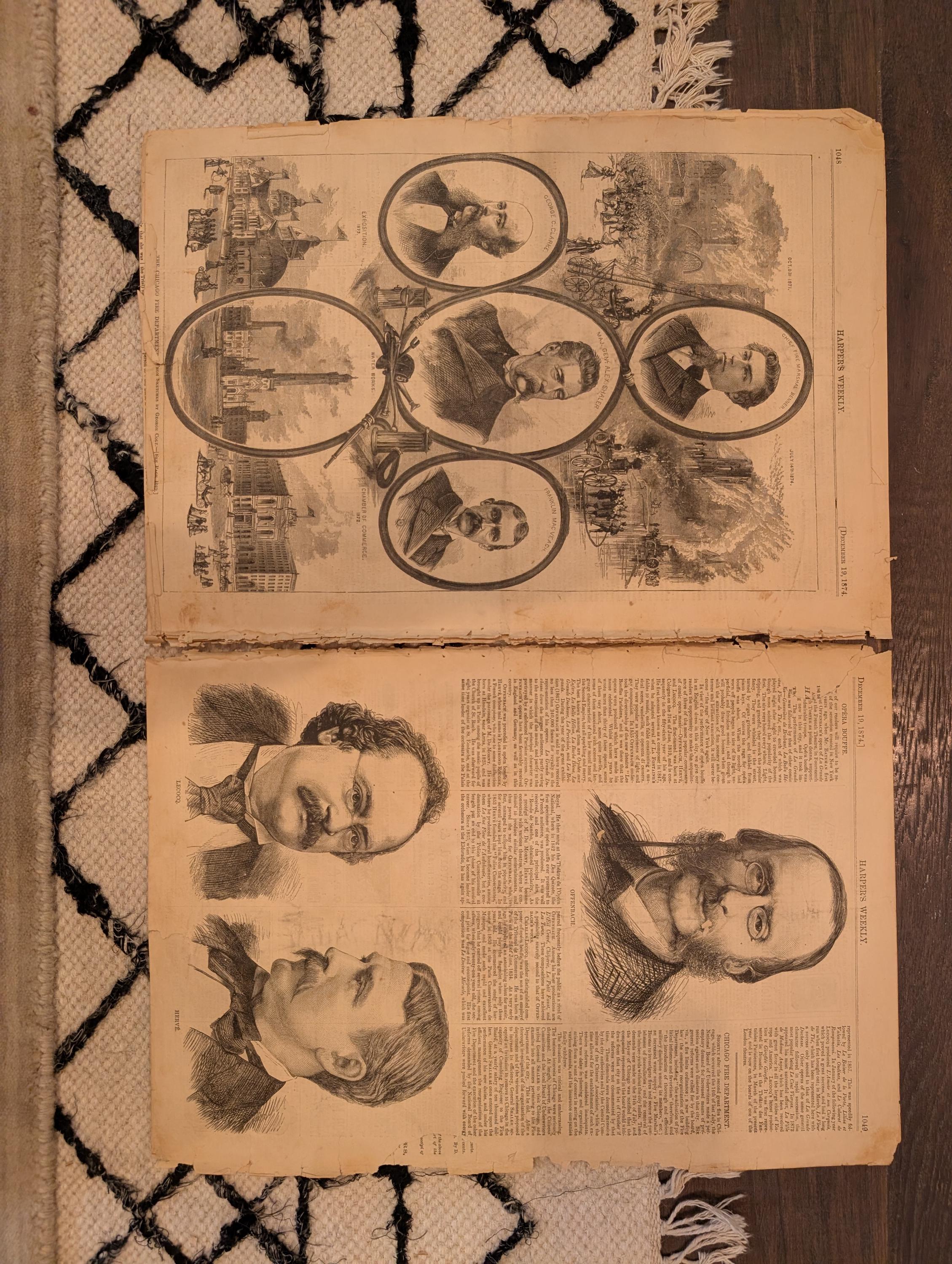 1874 Chicago Fire Dept · Nast on Teachers' Salaries · Grand Canyon & Yellowstone Supplement — Dec 19