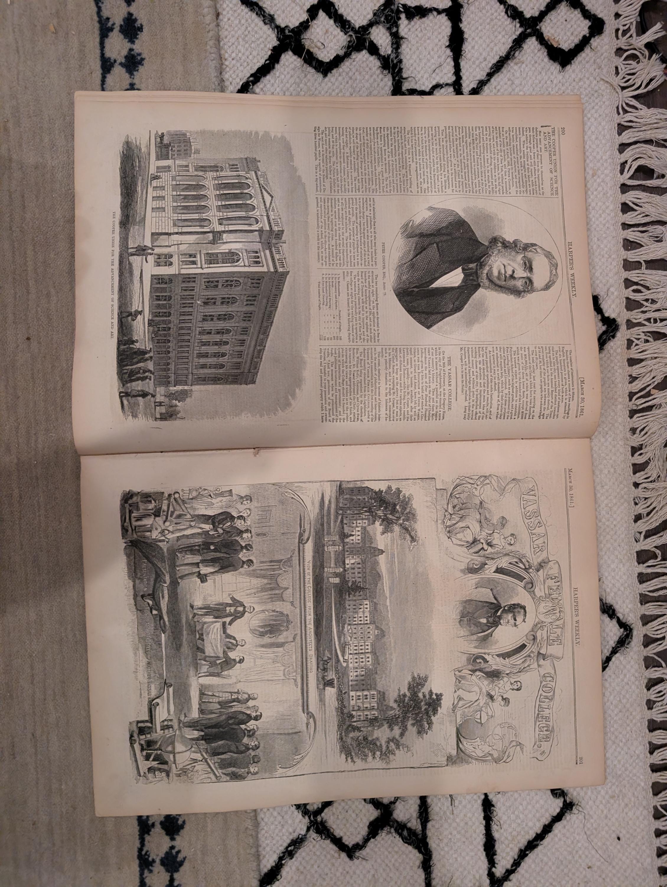 1861 Vassar College Sam Houston Harper's Weekly March 30 New Orleans