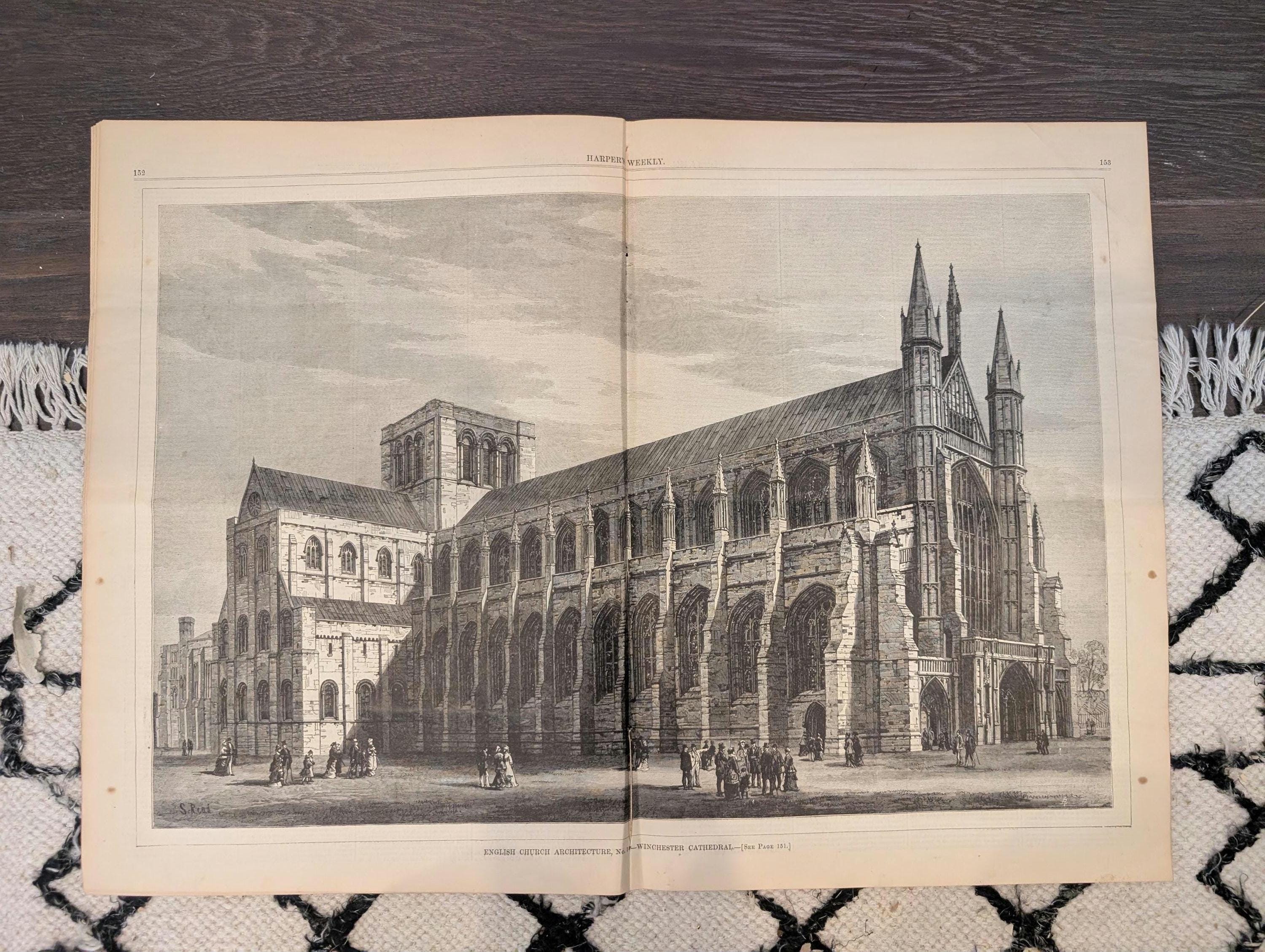 1881 Nast "King Log King Stork," Niagara Winter, Great Thaw Floods, Winchester Cathedral — Mar 5