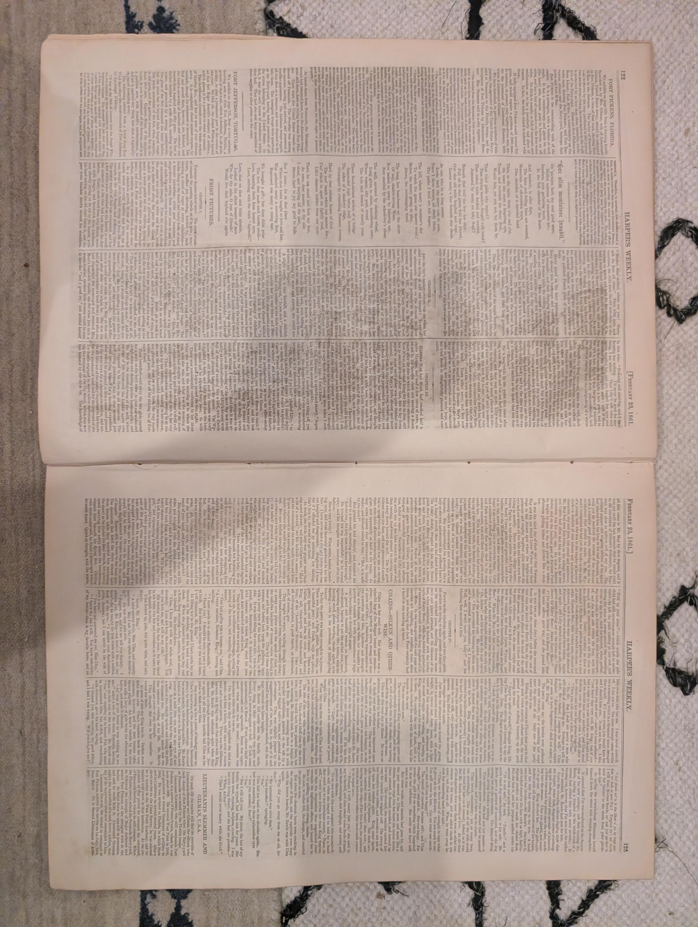 1861 Lincoln Speeches Map of North & South Harper's Weekly Feb 23 Davis Stephens