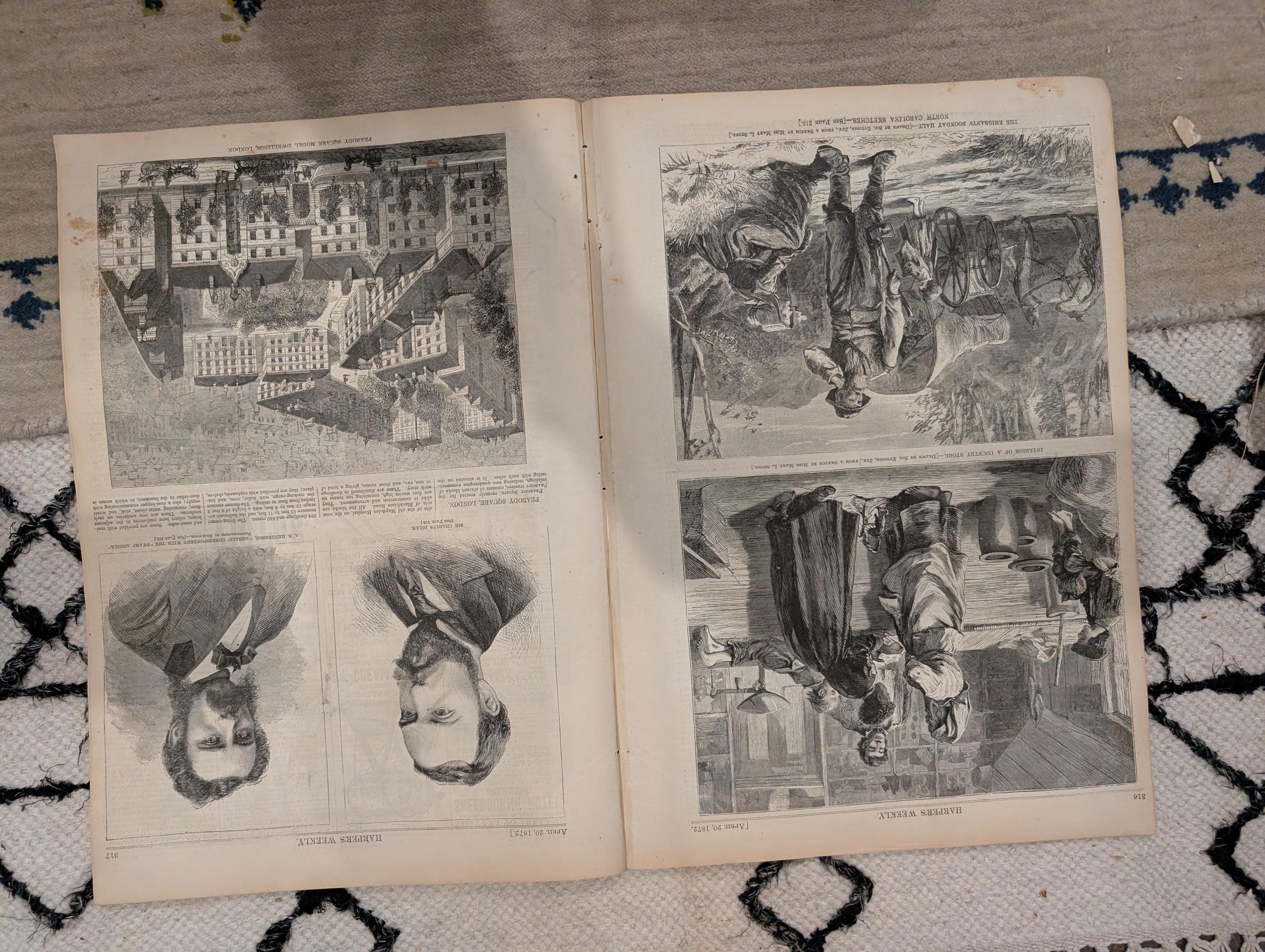 1872 Samuel Morse Harper's Weekly April 20 North Carolina Sketches State Dept