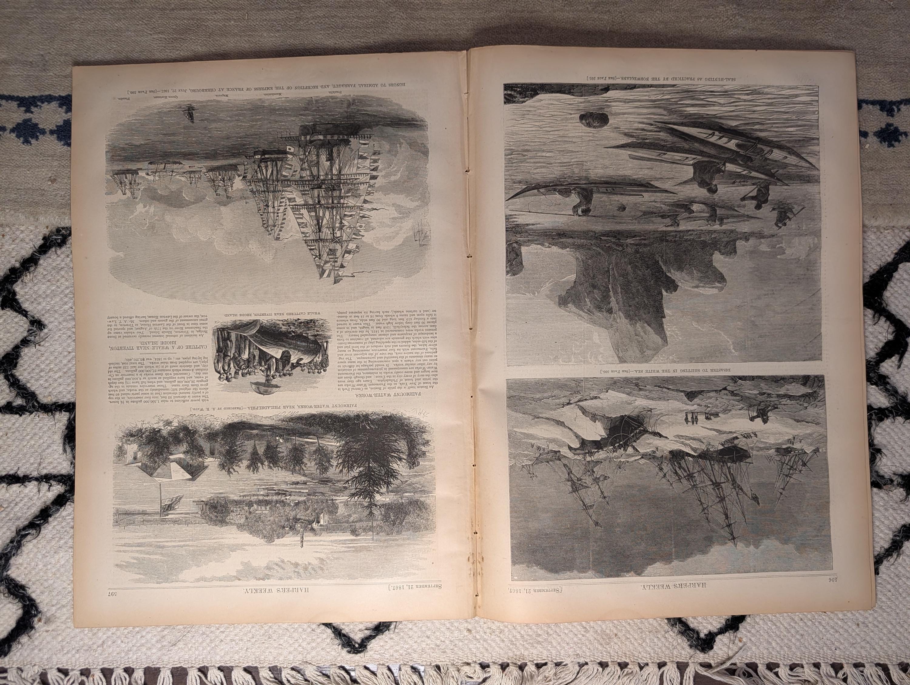 1867 Admiral Farragut & Empress of France, Seal Hunting, Agri Fair — Sep 21