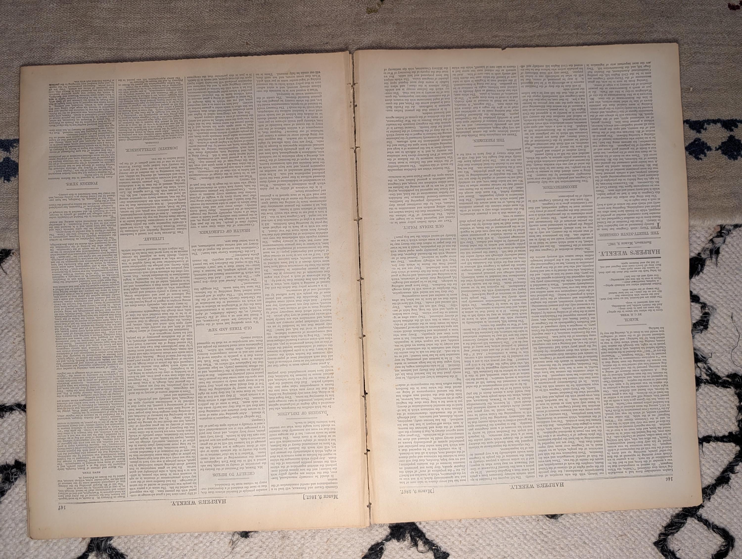 1867 New Orleans "Crescent City" Seven-Scene Double-Page Centerfold — Mar 9