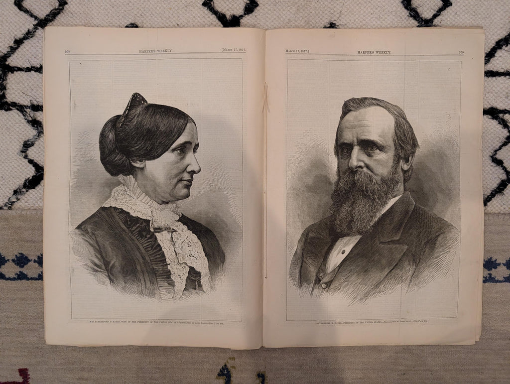 1877 Hayes & First Lady Portraits, Nast, White House, Polar Bears — Mar 17