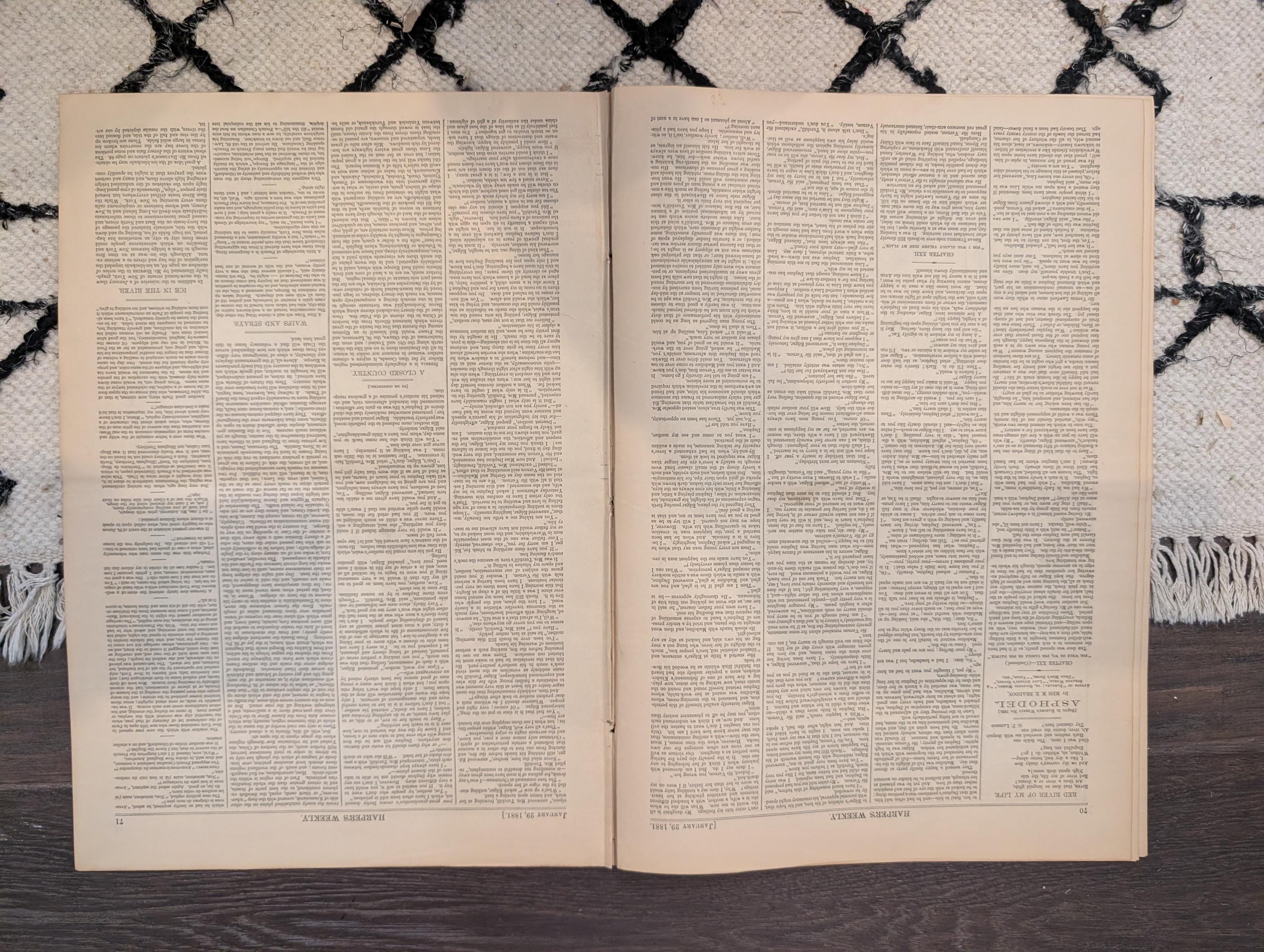 1881 Nast Foreign Encroachment, Prairie Blizzard, Ice Blockade, January Thaw NYC — Jan 29