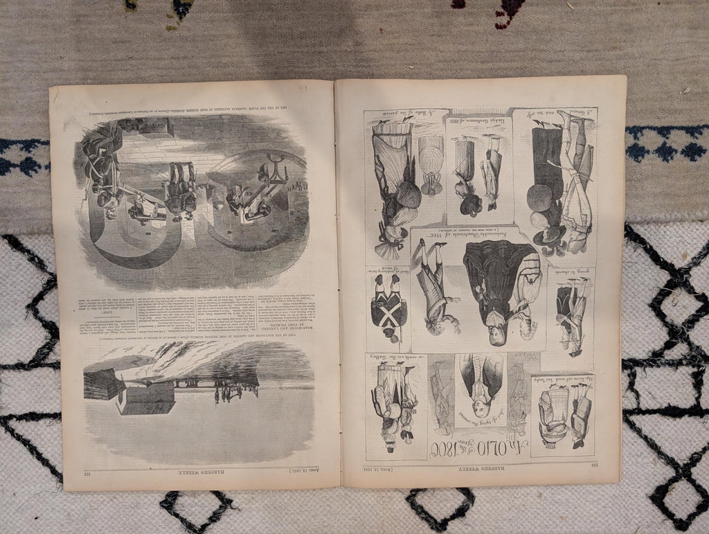 1861 Civil War Fort Pickens Harper's Weekly April 13 Lincoln Dickens