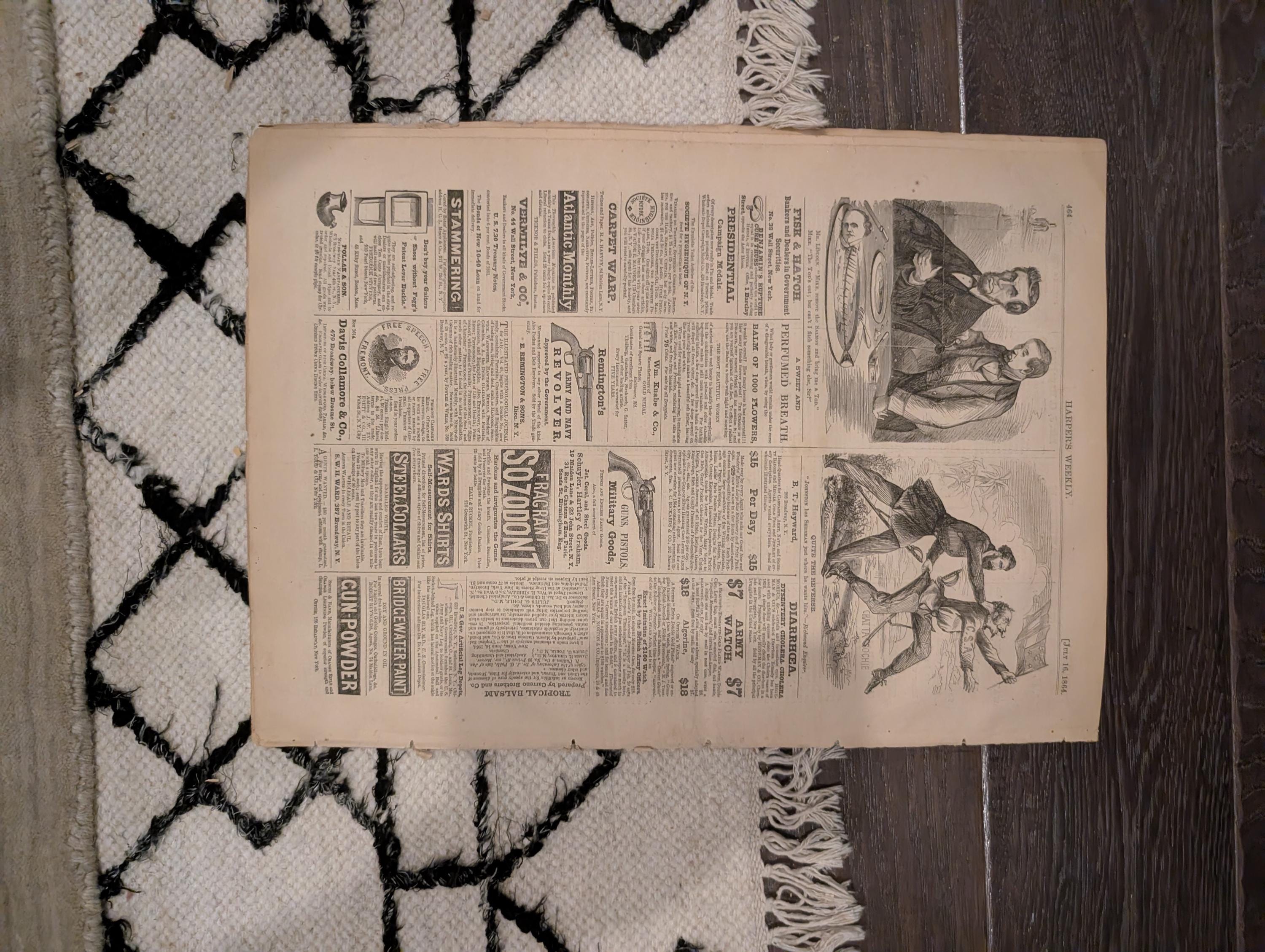 1864 Grant at Headquarters Harper's Weekly July 16 Thomas Nast Our Flag