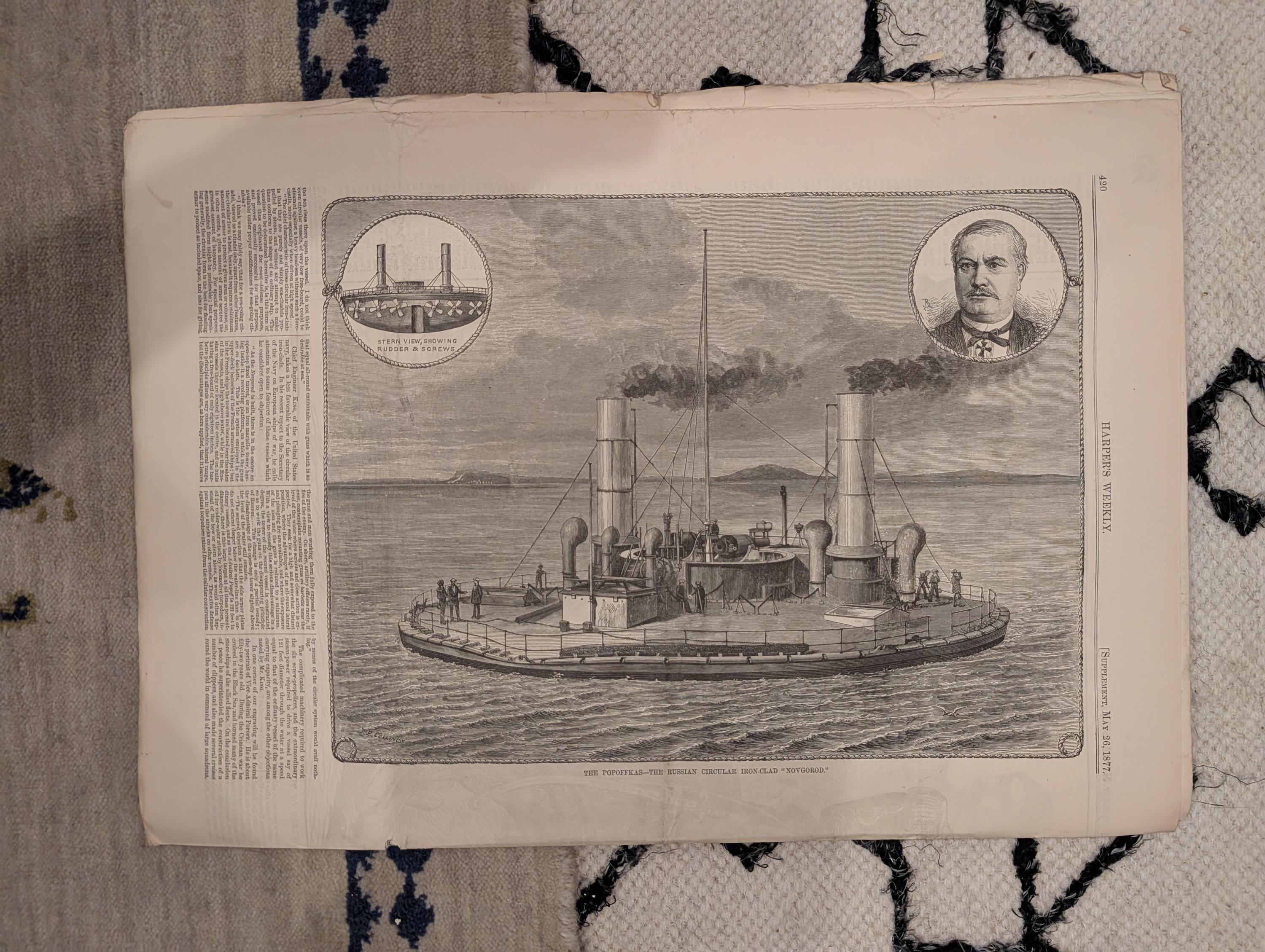1877 Westminster Dog Show, Nast Czar War, Circular Ironclad, Barnum — May 26
