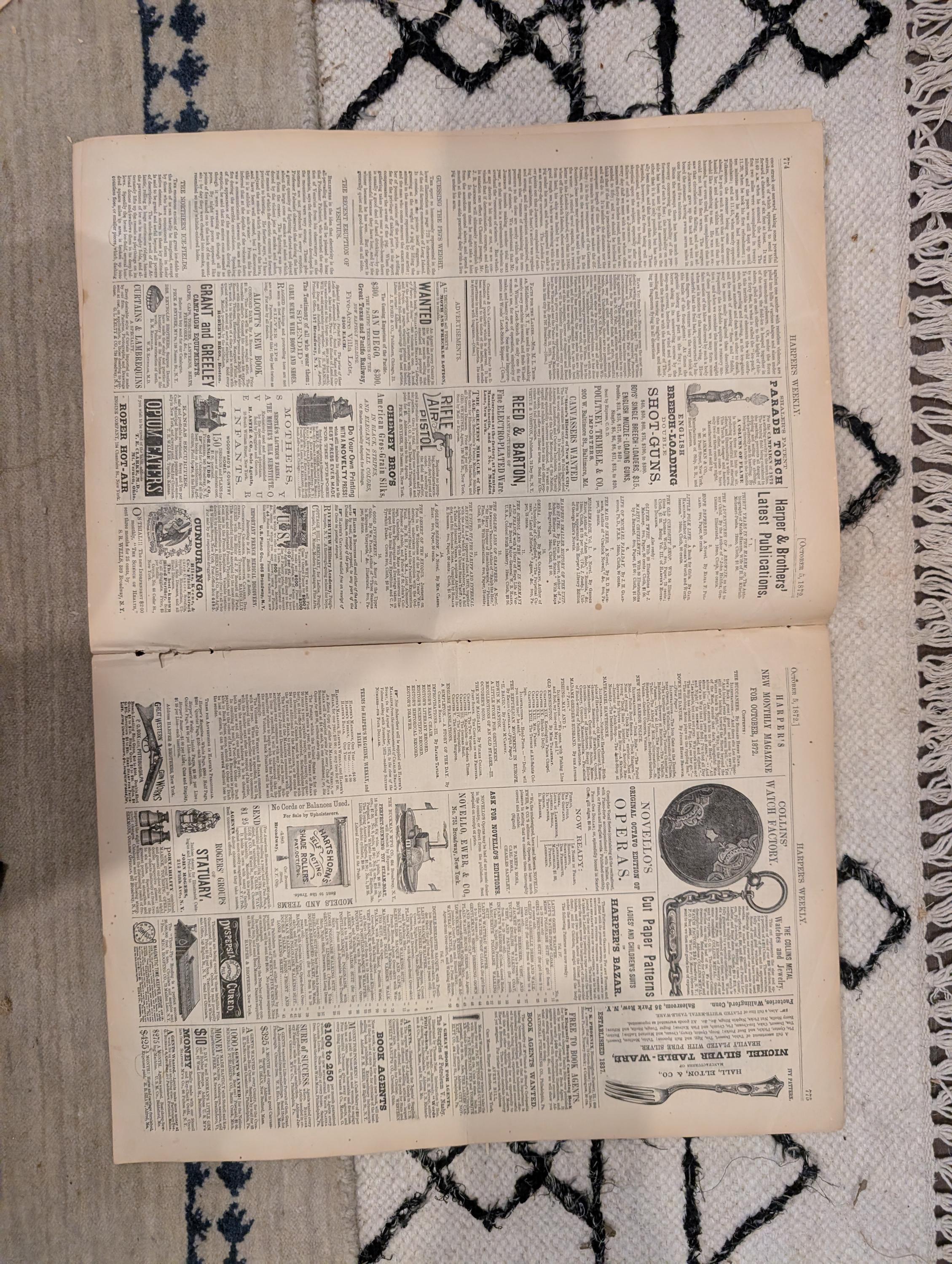 1872 Tammany Hall Nast Harper's Weekly Oct 05 Suez Canal Ocean Travel