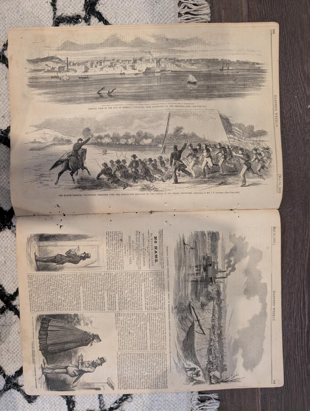 Harper’s Weekly – May 31, 1862 – Balloon View of Fort Darling • Richmond Panoramic Centerfold • Naval Battles on the Mississippi