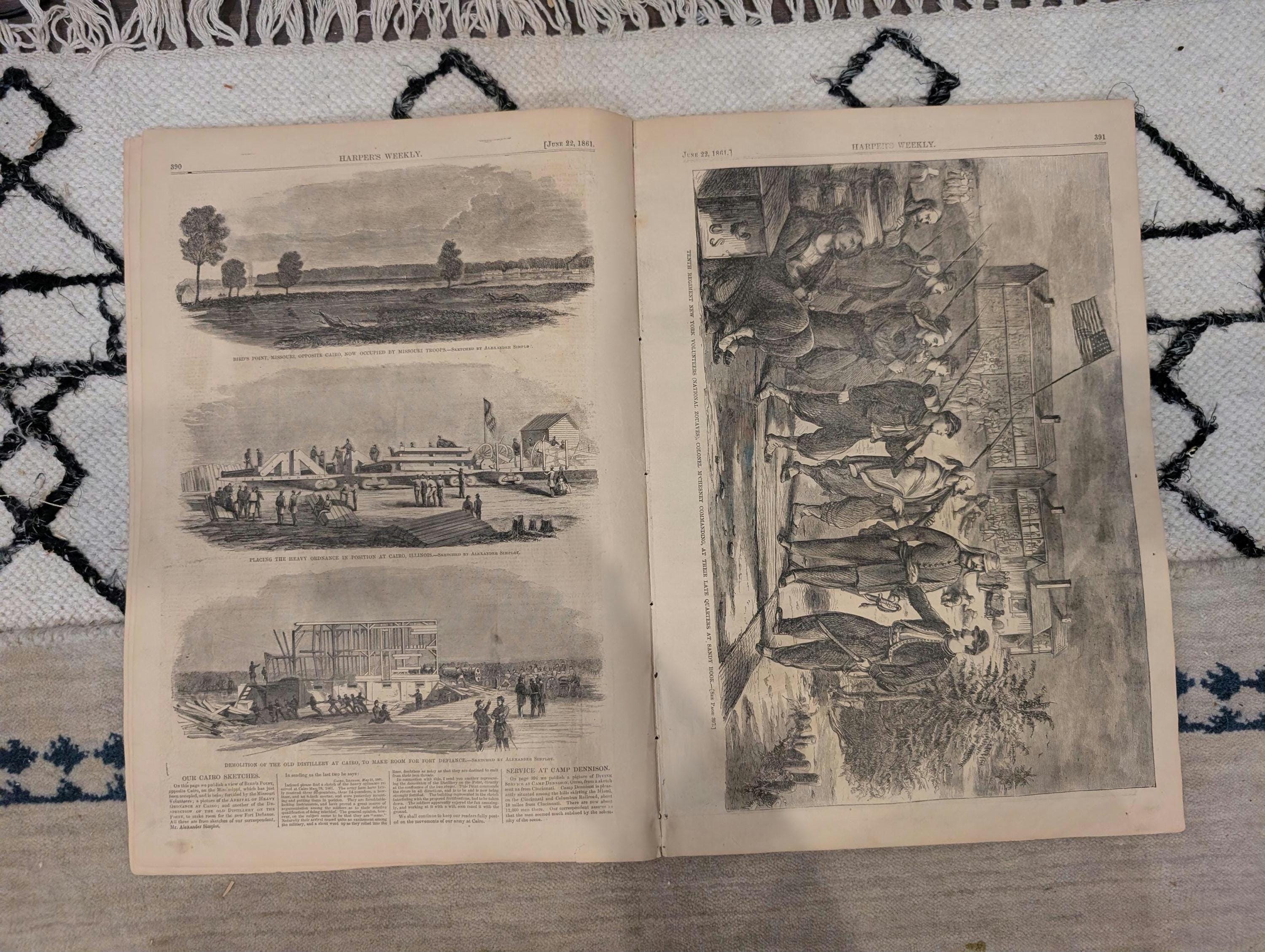 1861 Indiana Volunteers Harper's Weekly June 22 National Zouaves Sandy Hook