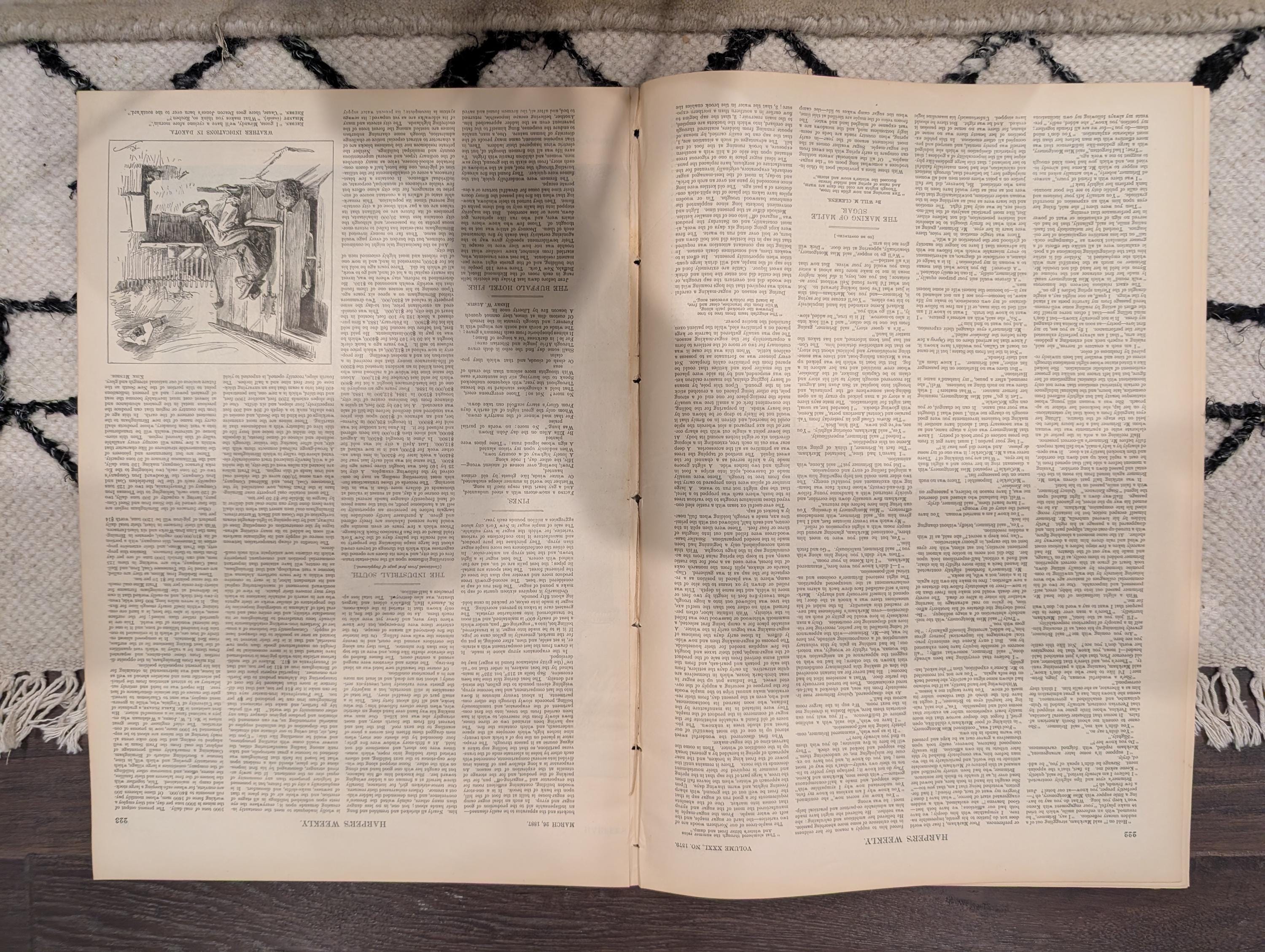 Harper’s Weekly – March 26, 1887 – Prince William’s “Baptism of Fire”, Bussey Bridge Disaster, Riviera Earthquake + New South Supplement