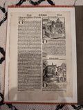 1496 Nuremberg Chronicle Leaf – Monastic Orders & Papal Portraits – Rare Augsburg “Pirated” Edition by Johann Schönsperger