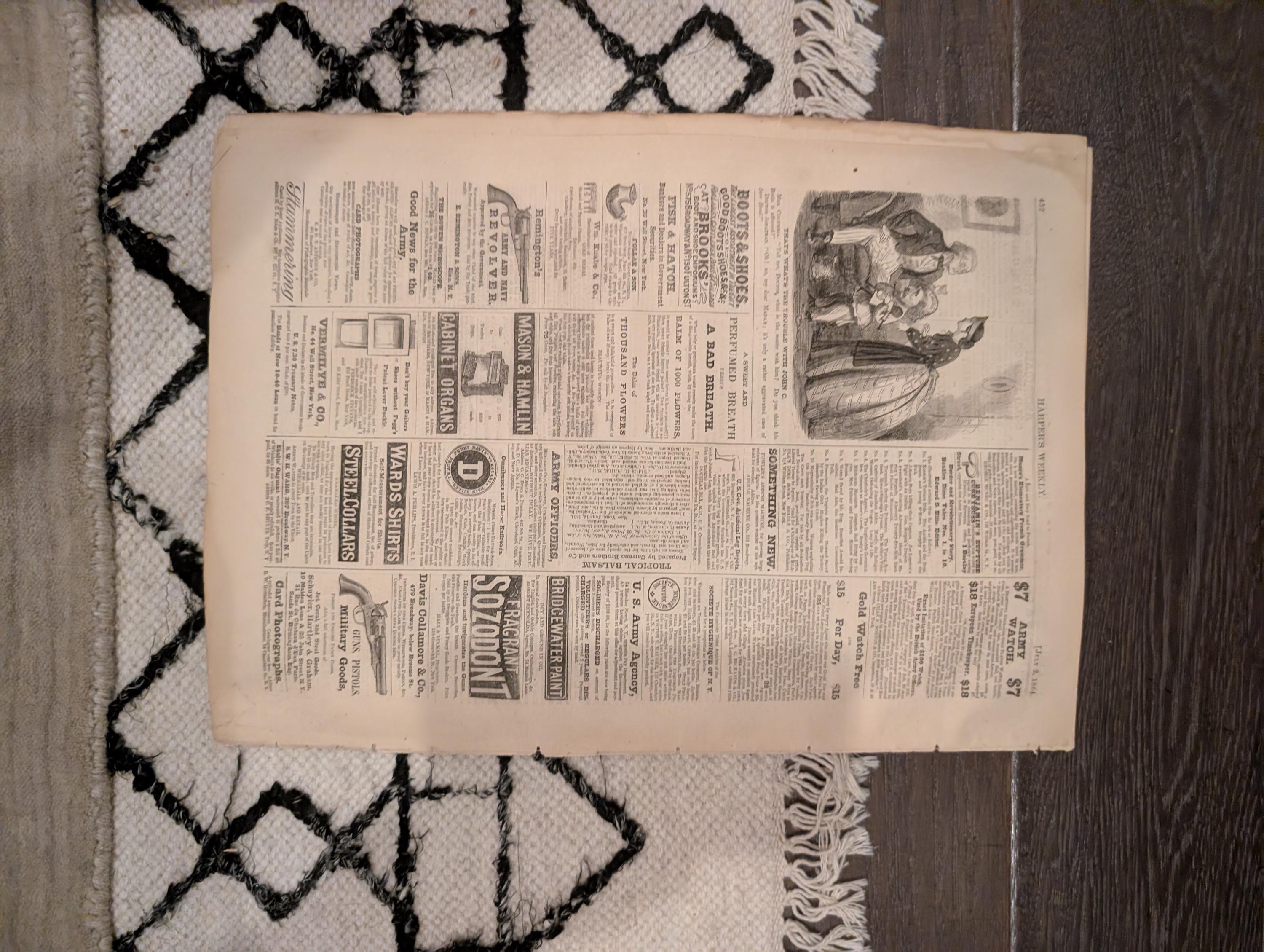 1864 Robert E. Lee Portrait Harper's Weekly July 02 Escaped Slave