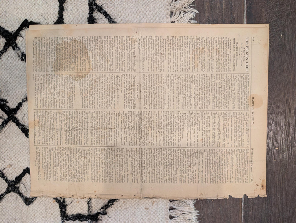 1874 Wild Boar Hunt Centerfold, Louisiana Outrages, Rifle Match — Oct 10