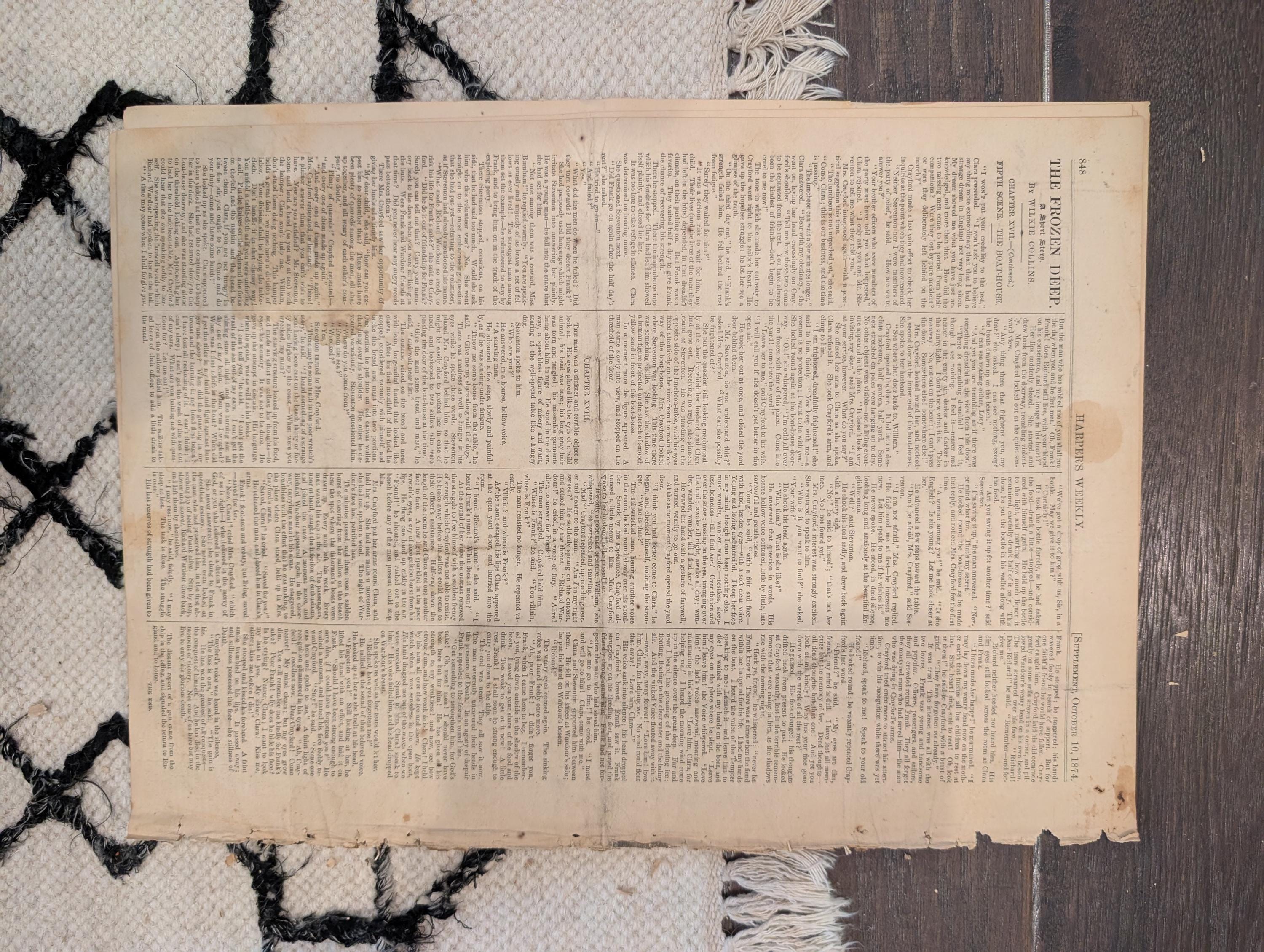 1874 Wild Boar Hunt Centerfold, Louisiana Outrages, Rifle Match — Oct 10