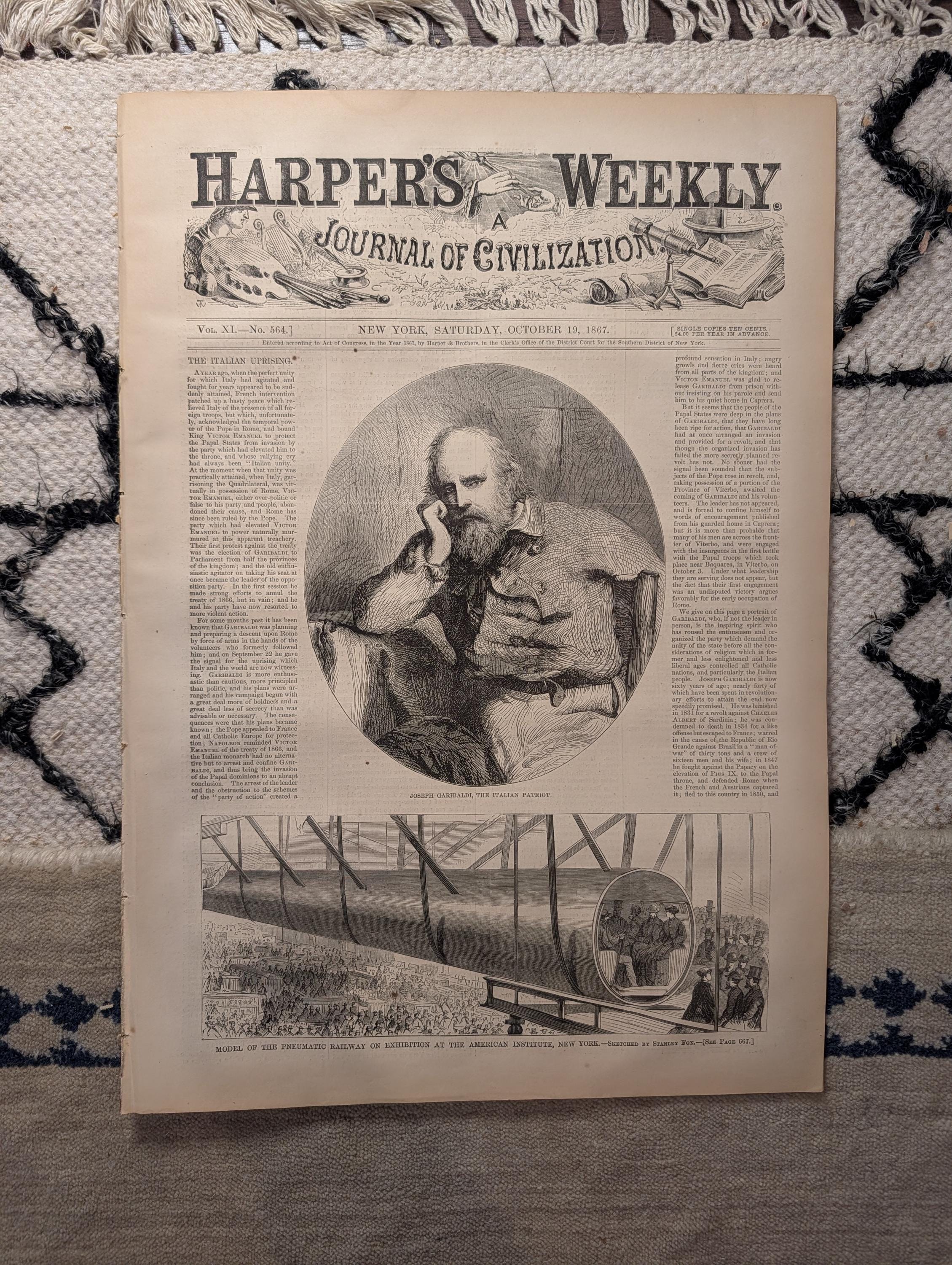 1867 Pneumatic Railway (Proto-Hyperloop), Garibaldi, Abyssinia — Oct 19