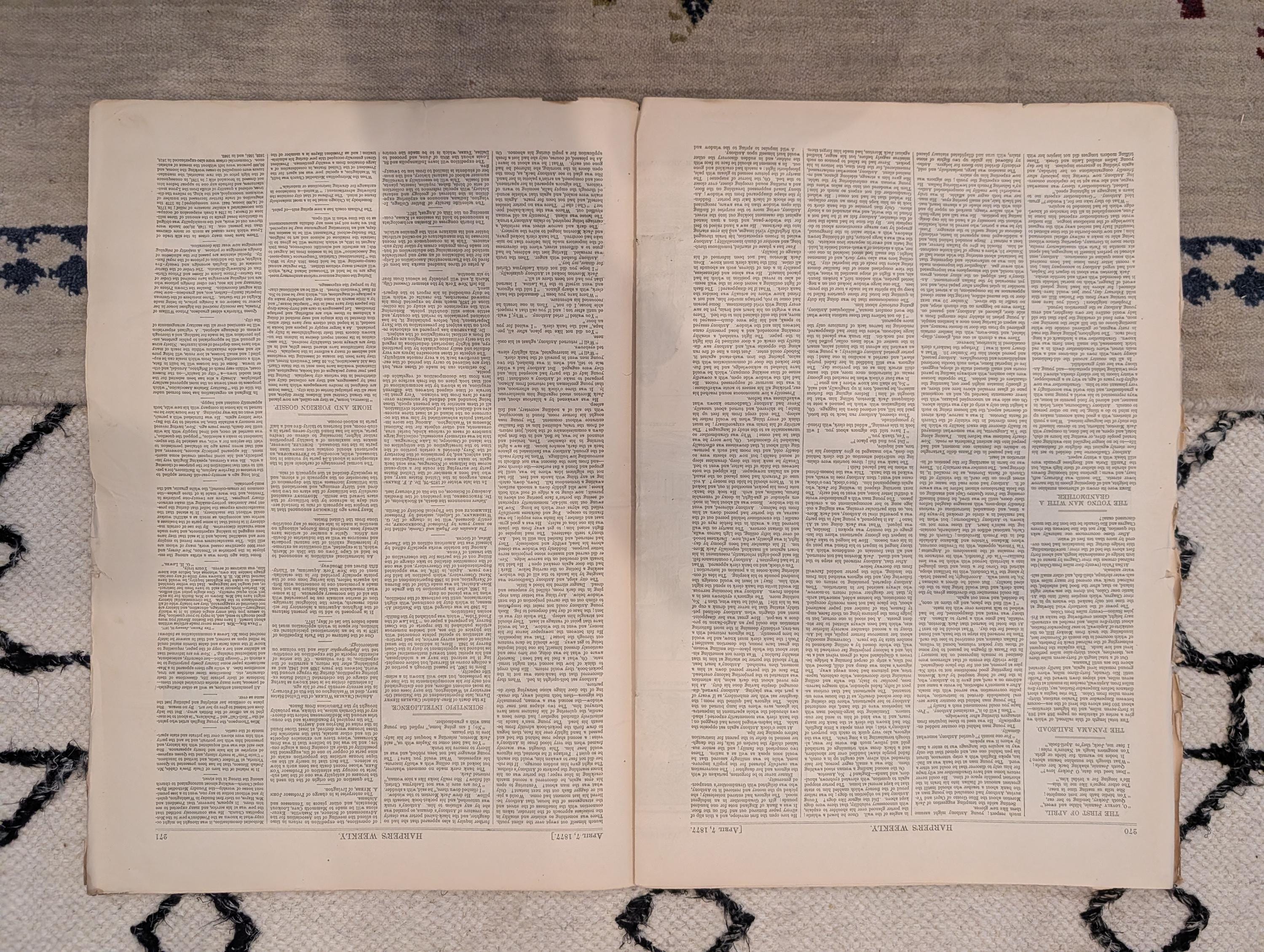 1877 Gen. Miles vs. Indians, Panama Railroad, York Minster — Apr 7