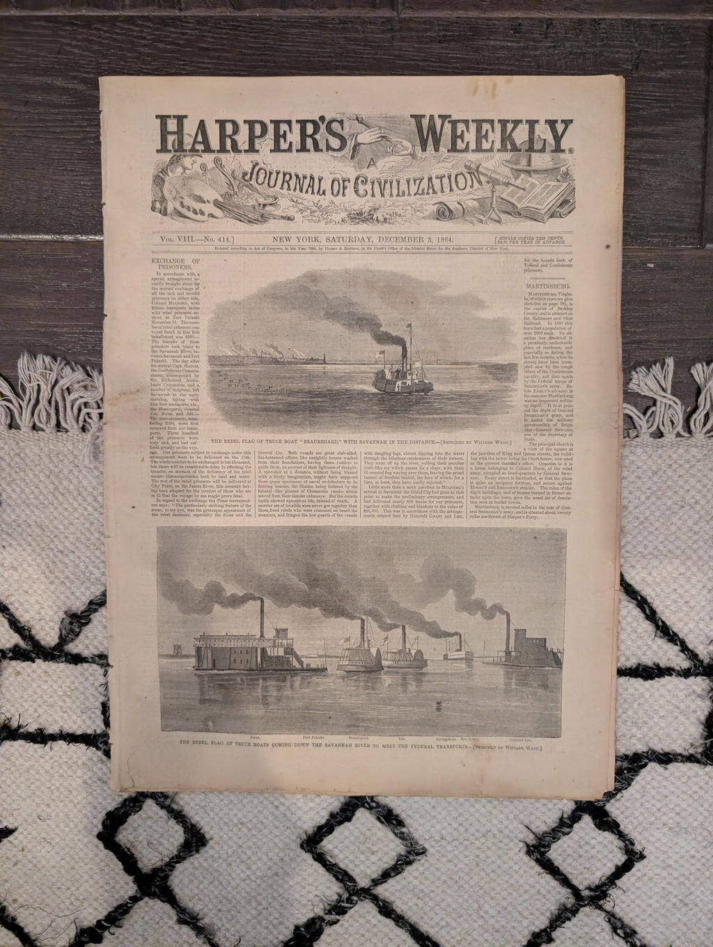 1864 Thomas Nast Thanksgiving Harper's Weekly December 03 Winslow Homer Wishbone