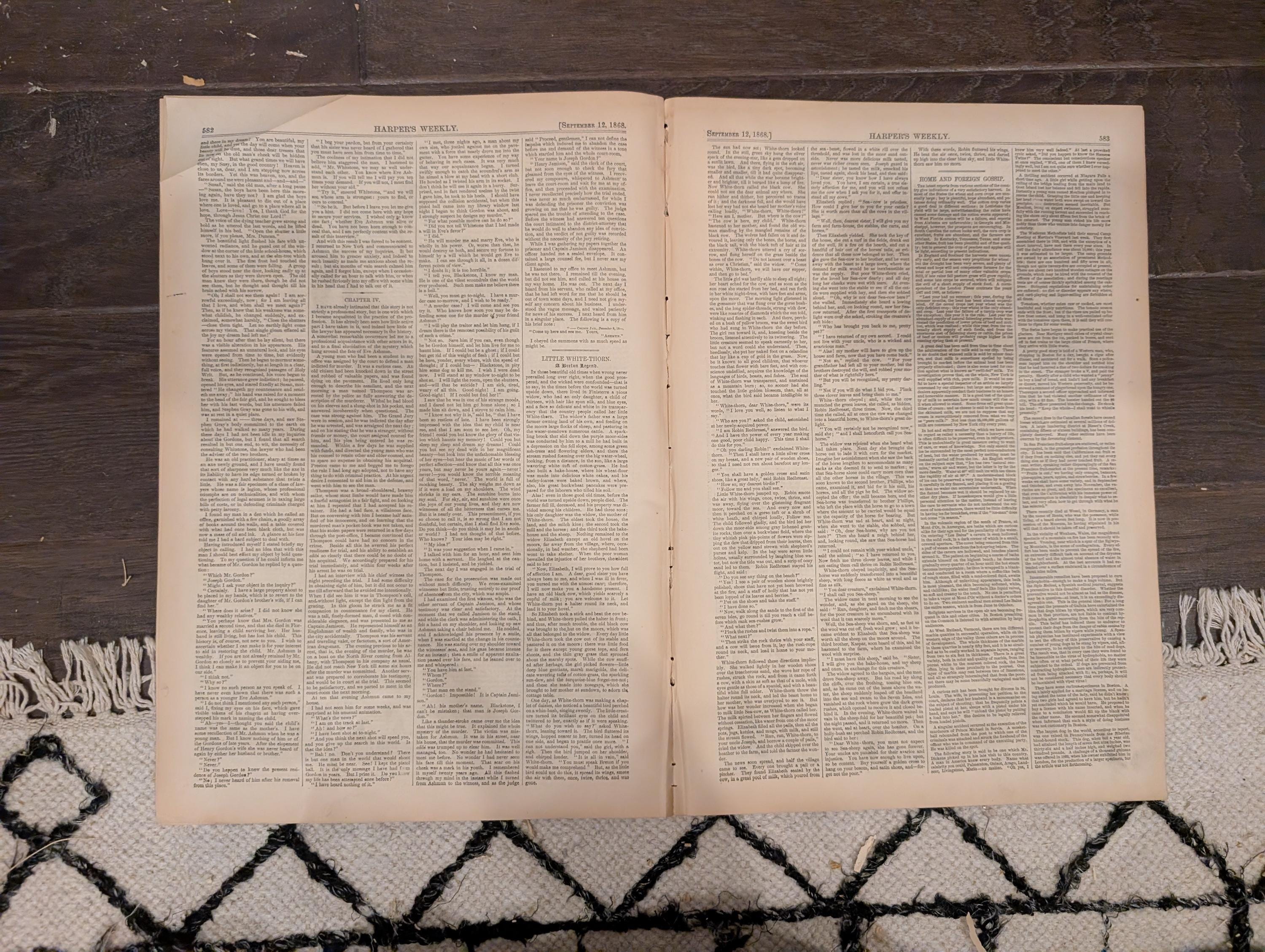 Harper’s Weekly – September 12, 1868 – Lincoln’s Tomb • Martha’s Vineyard Camp Meeting • Prospect Park Views • Bird Hunting • NYC Street Lif