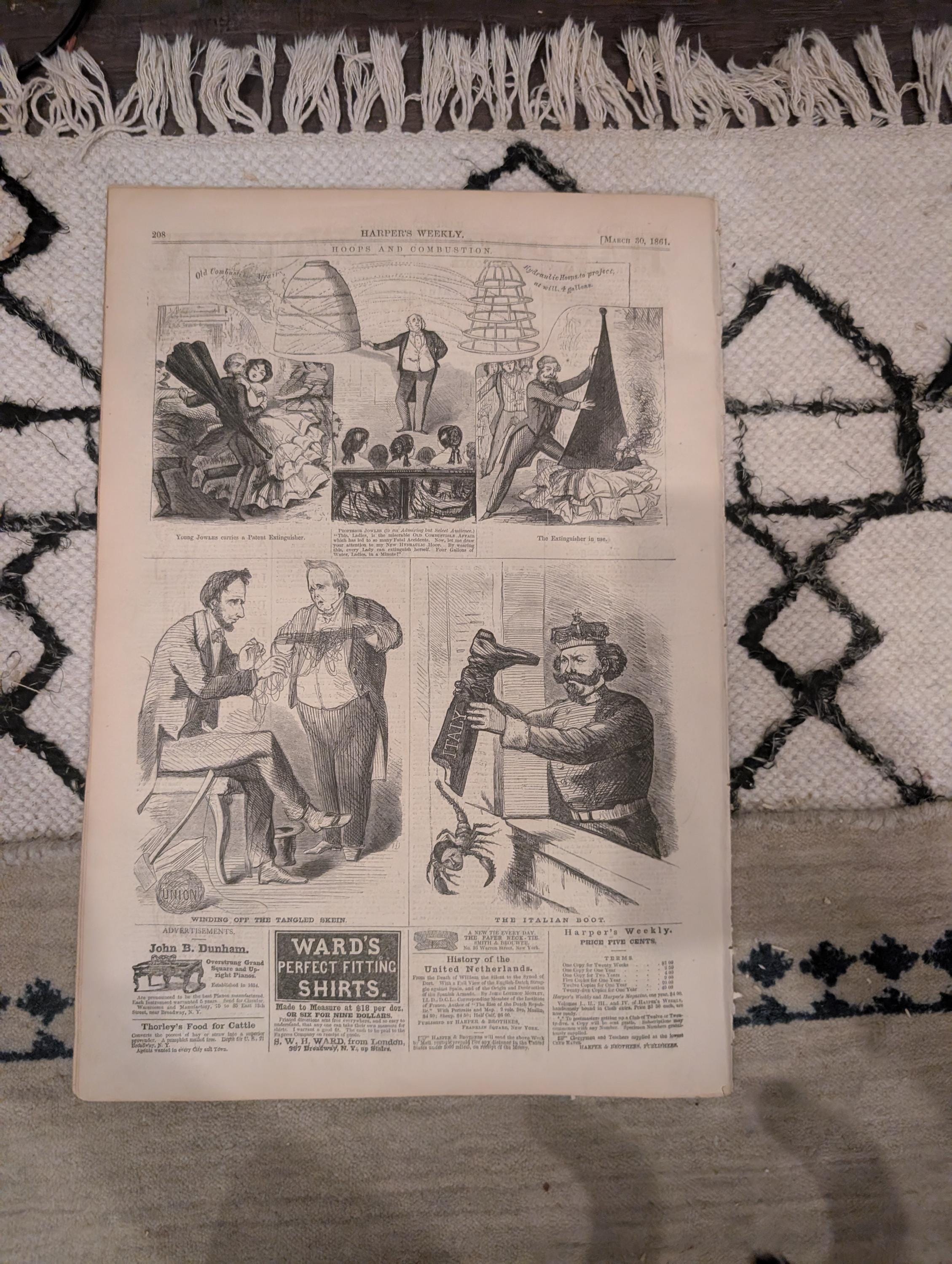 1861 Vassar College Sam Houston Harper's Weekly March 30 New Orleans