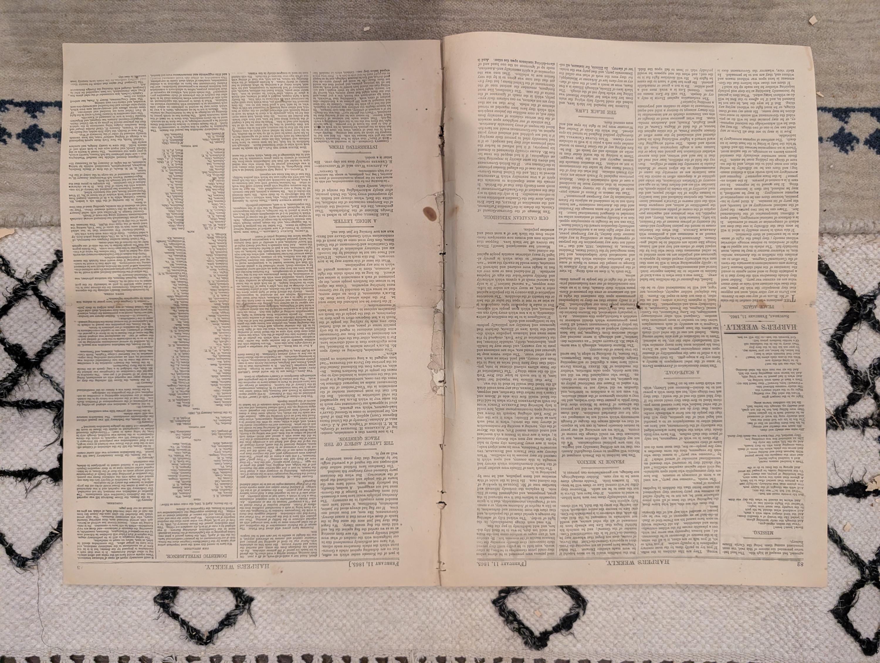 1865 Sherman's Savannah Review Harper's Weekly Feb 11 Smithsonian Fire