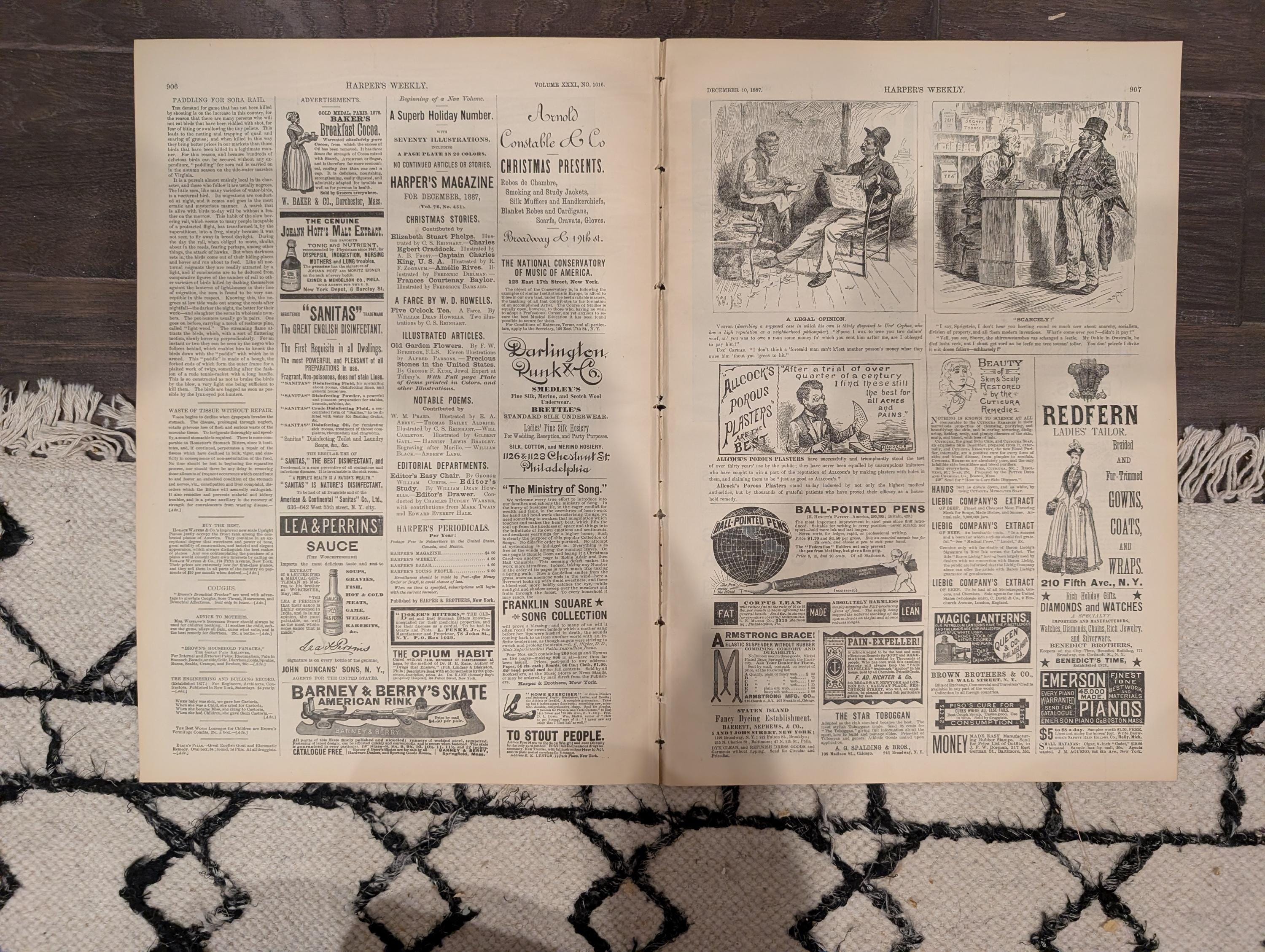 Harper’s Weekly – December 10, 1887 – Electric Subways • Atlantic Storm • Yale Football Supplement Included