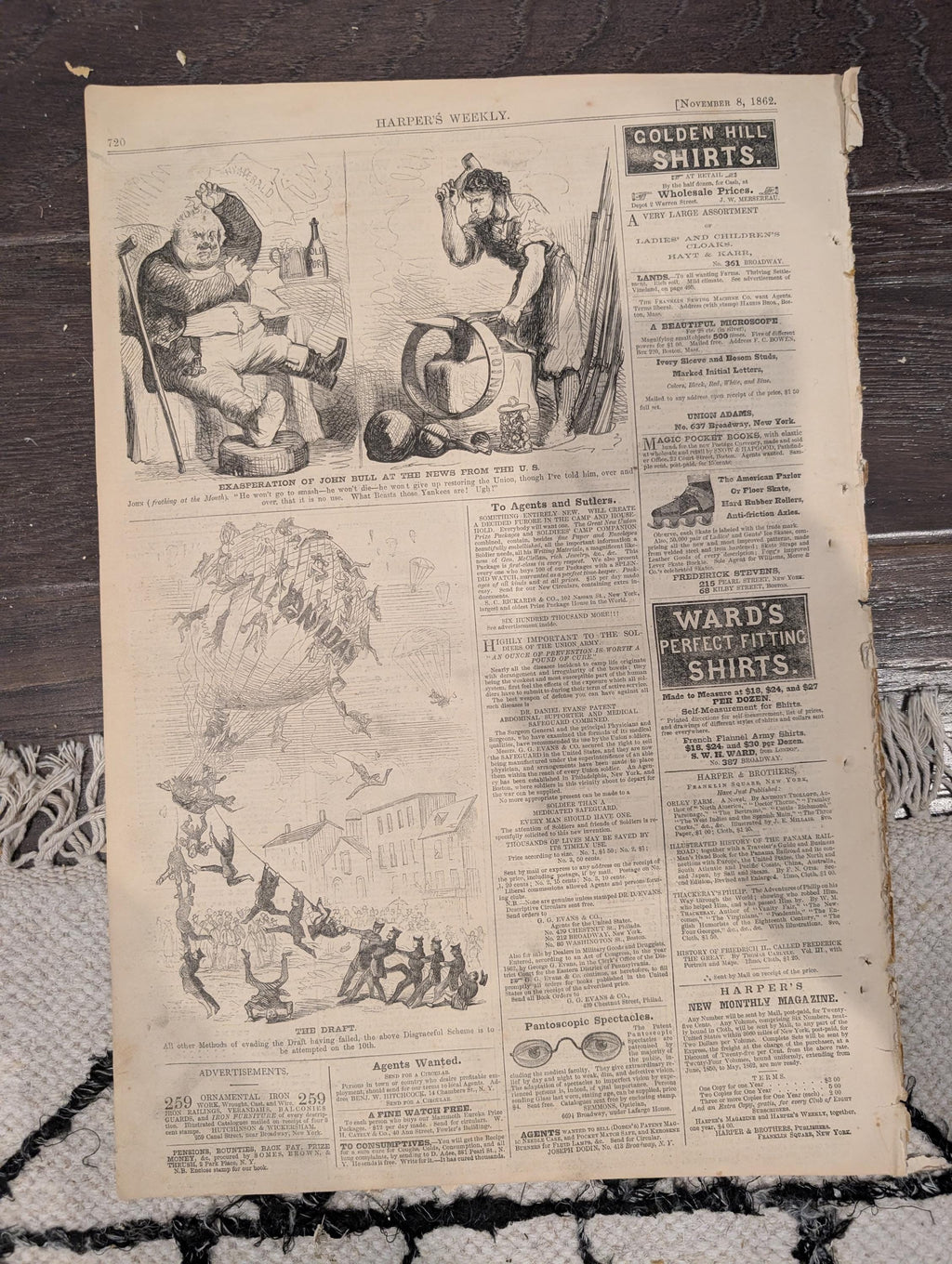 Harper’s Weekly – November 8, 1862 – Mrs. Lincoln • Rosecrans • “Negroes Driven South” Centerfold